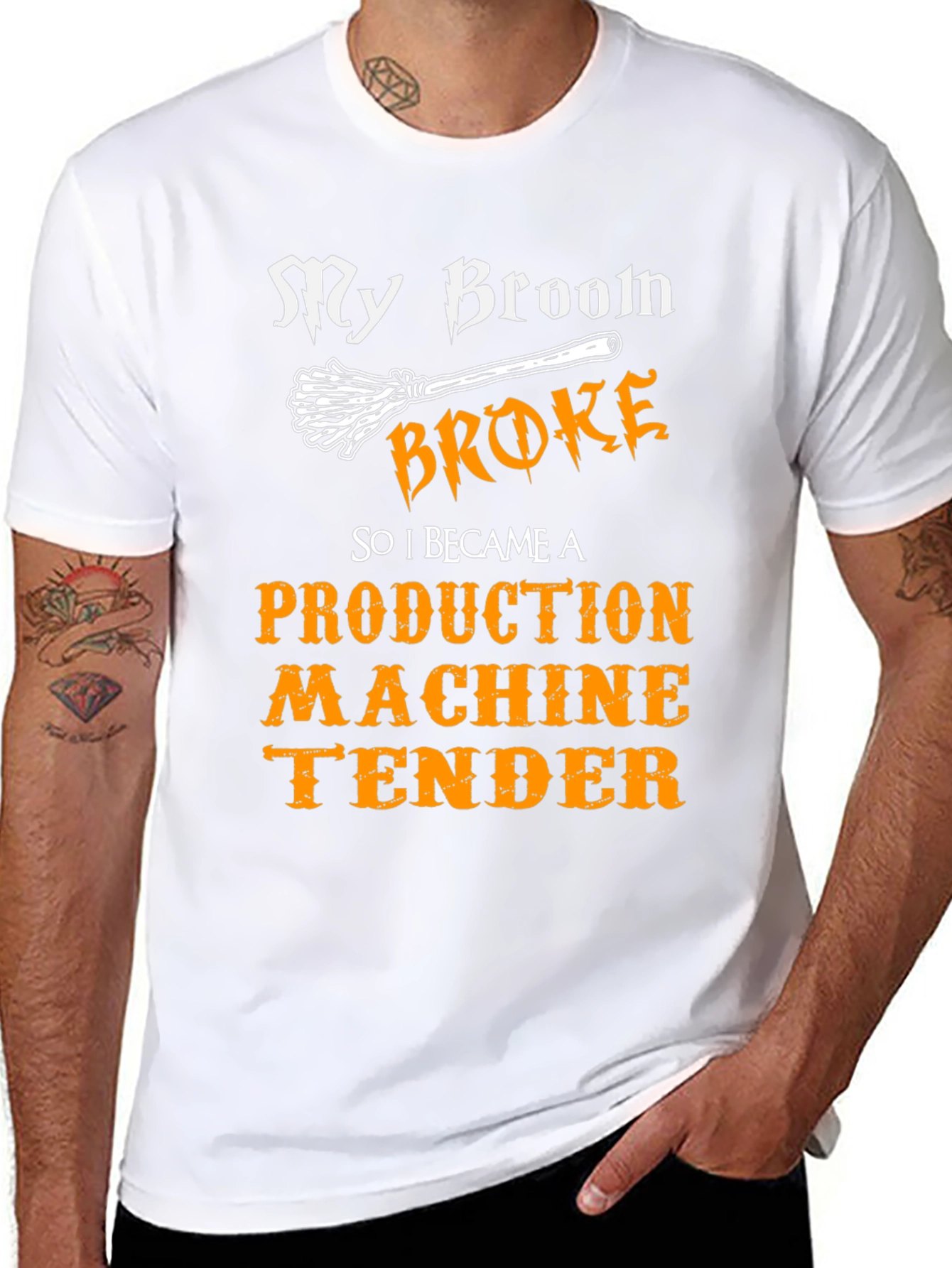 Broom Broke Production Machine Tender T-Shirt
