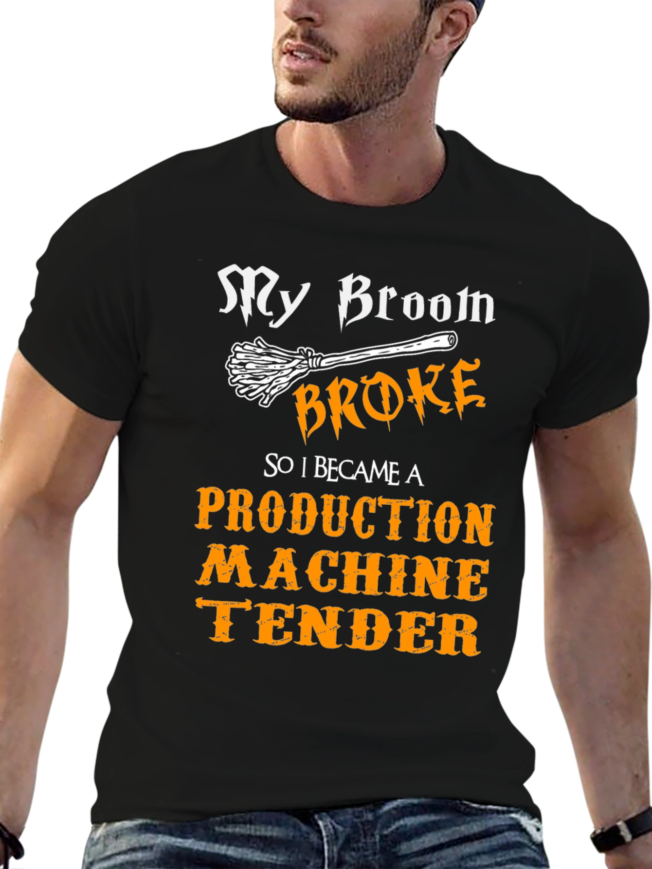 Broom Broke Production Machine Tender T-Shirt