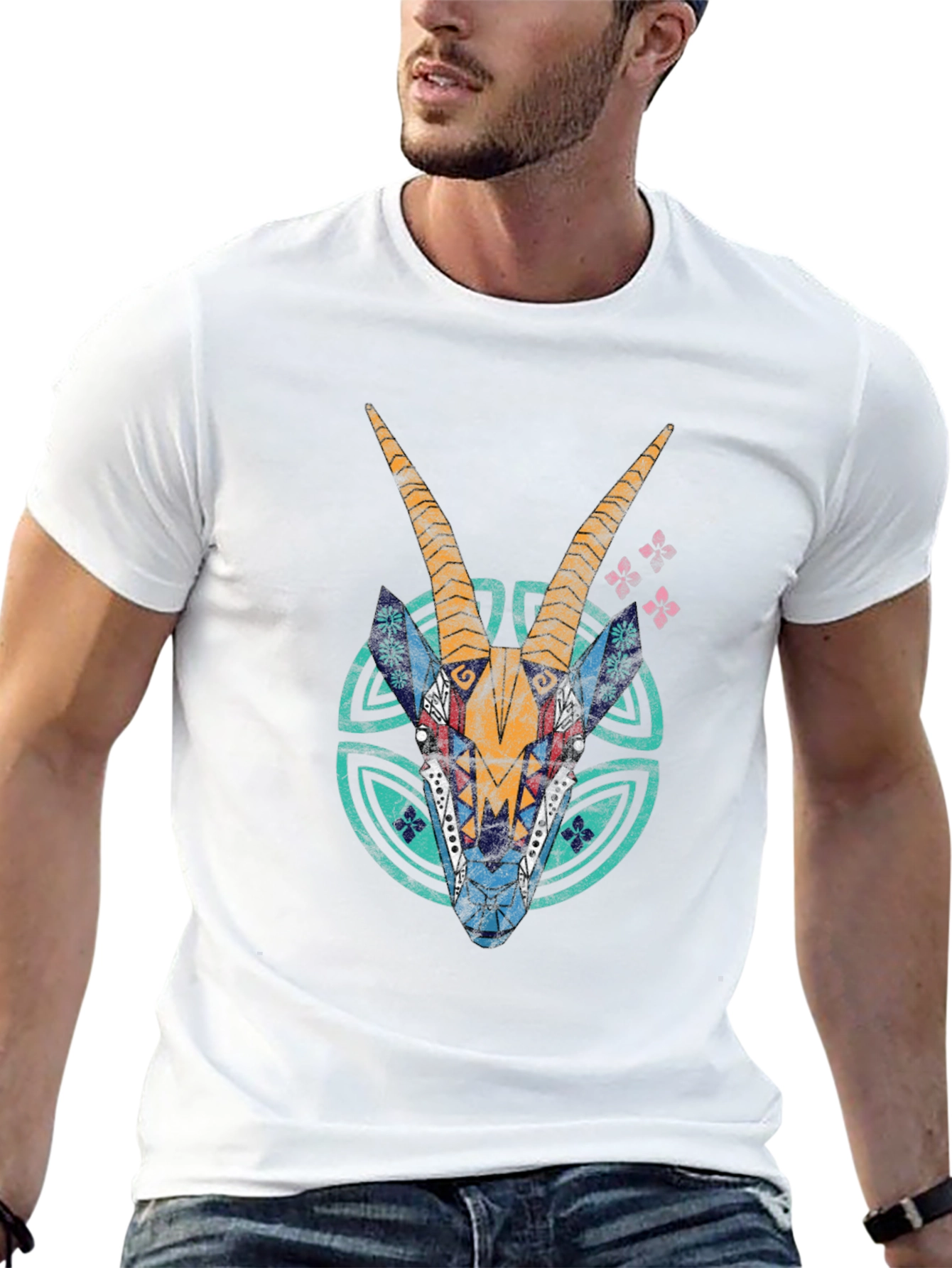 Tribal Antelope Graphic T-Shirt