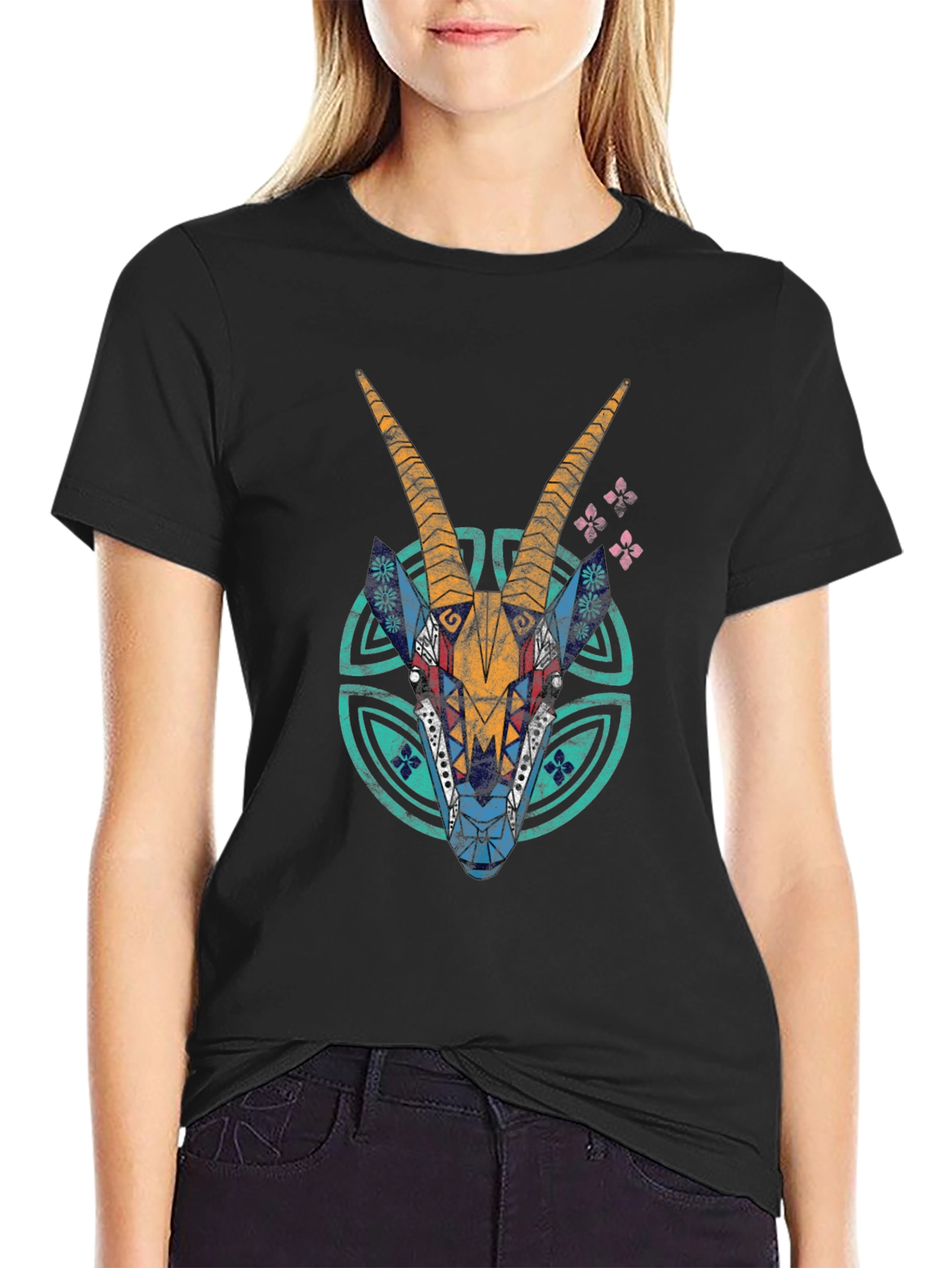 Tribal Antelope Graphic T-Shirt