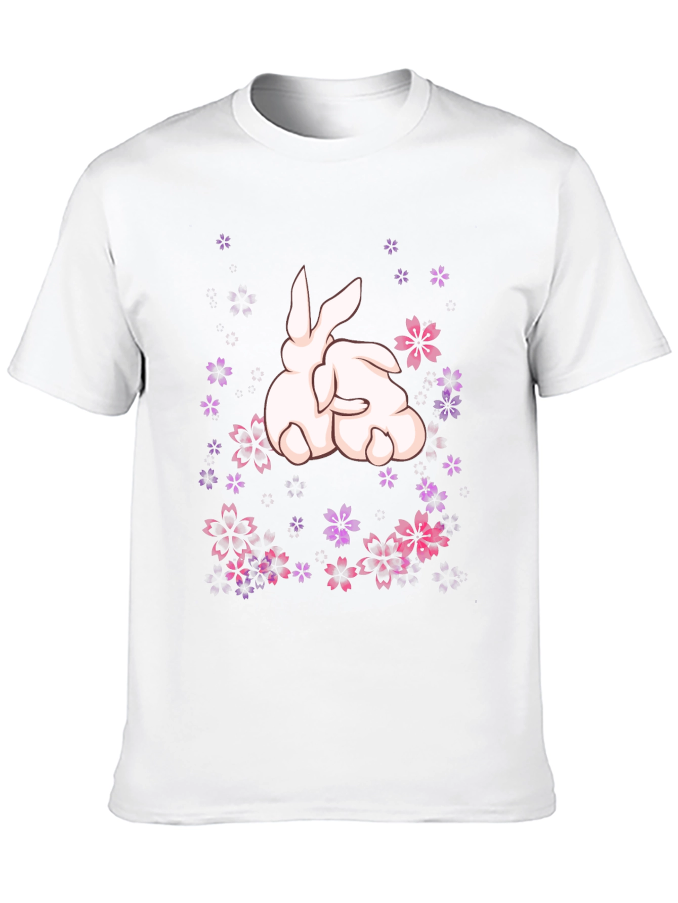 Bunny Blossom T-Shirt -  Cute Floral Rabbit Tee