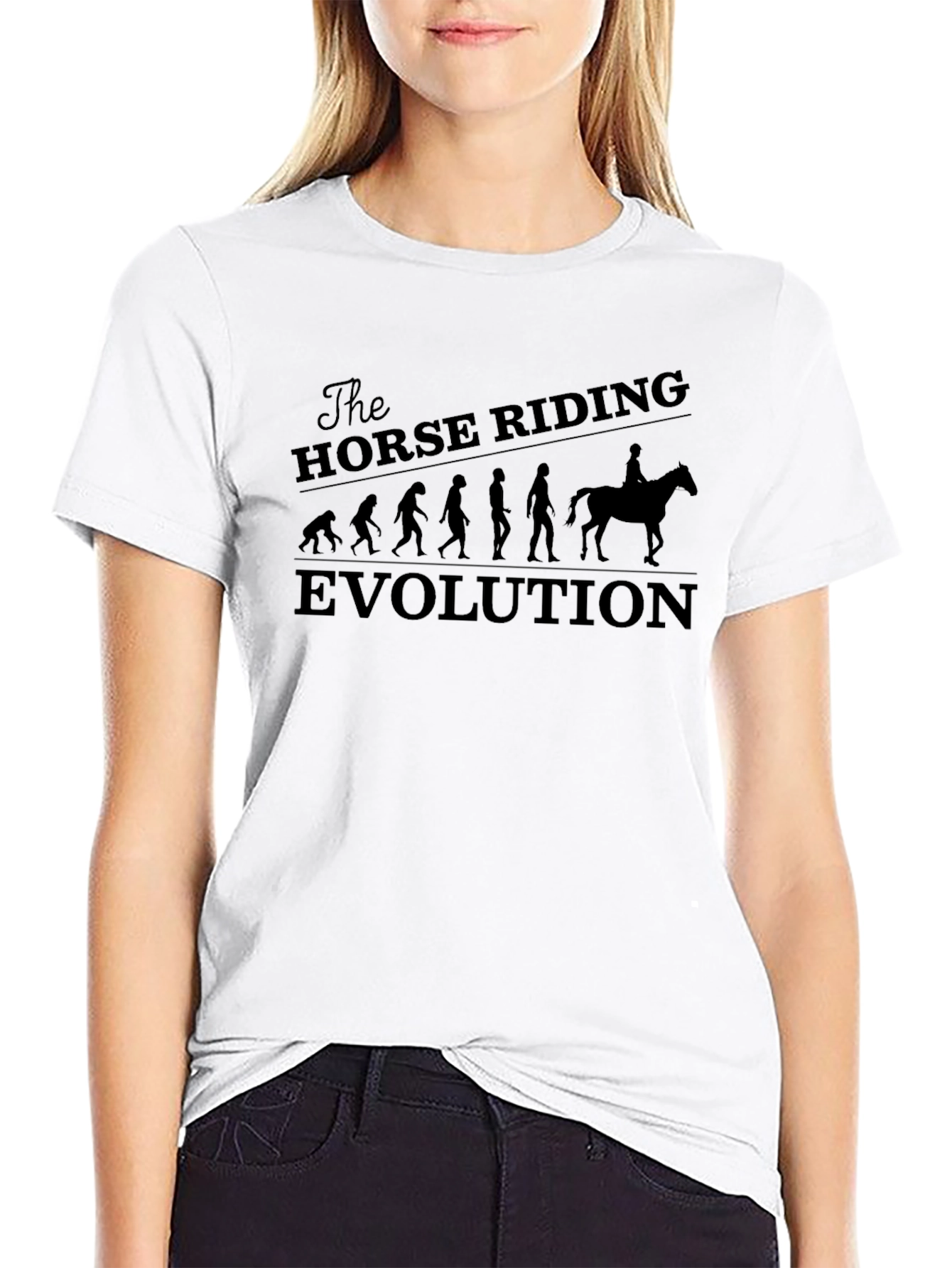 Horse Riding Evolution Graphic Tee - Black