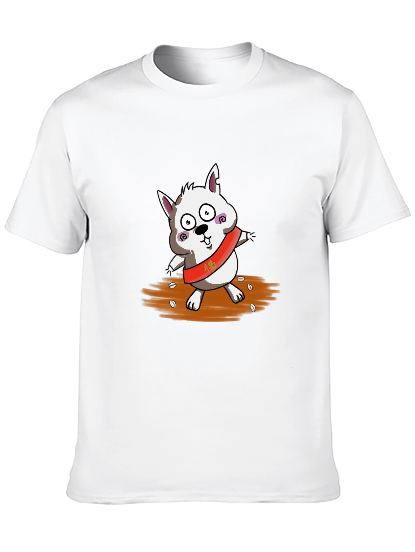 Cartoon Dog Graphic Black T-Shirt
