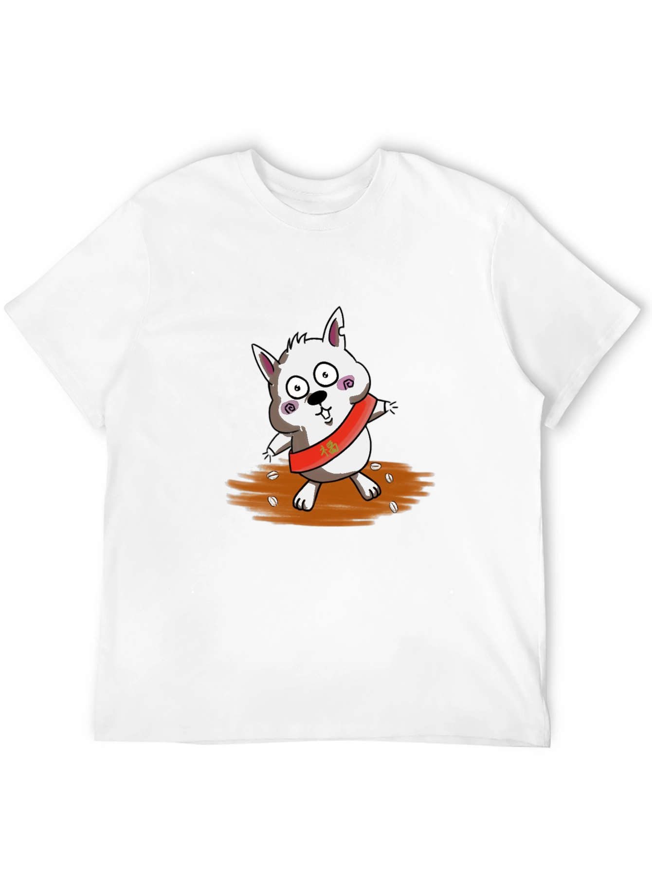 Cartoon Dog Graphic Black T-Shirt