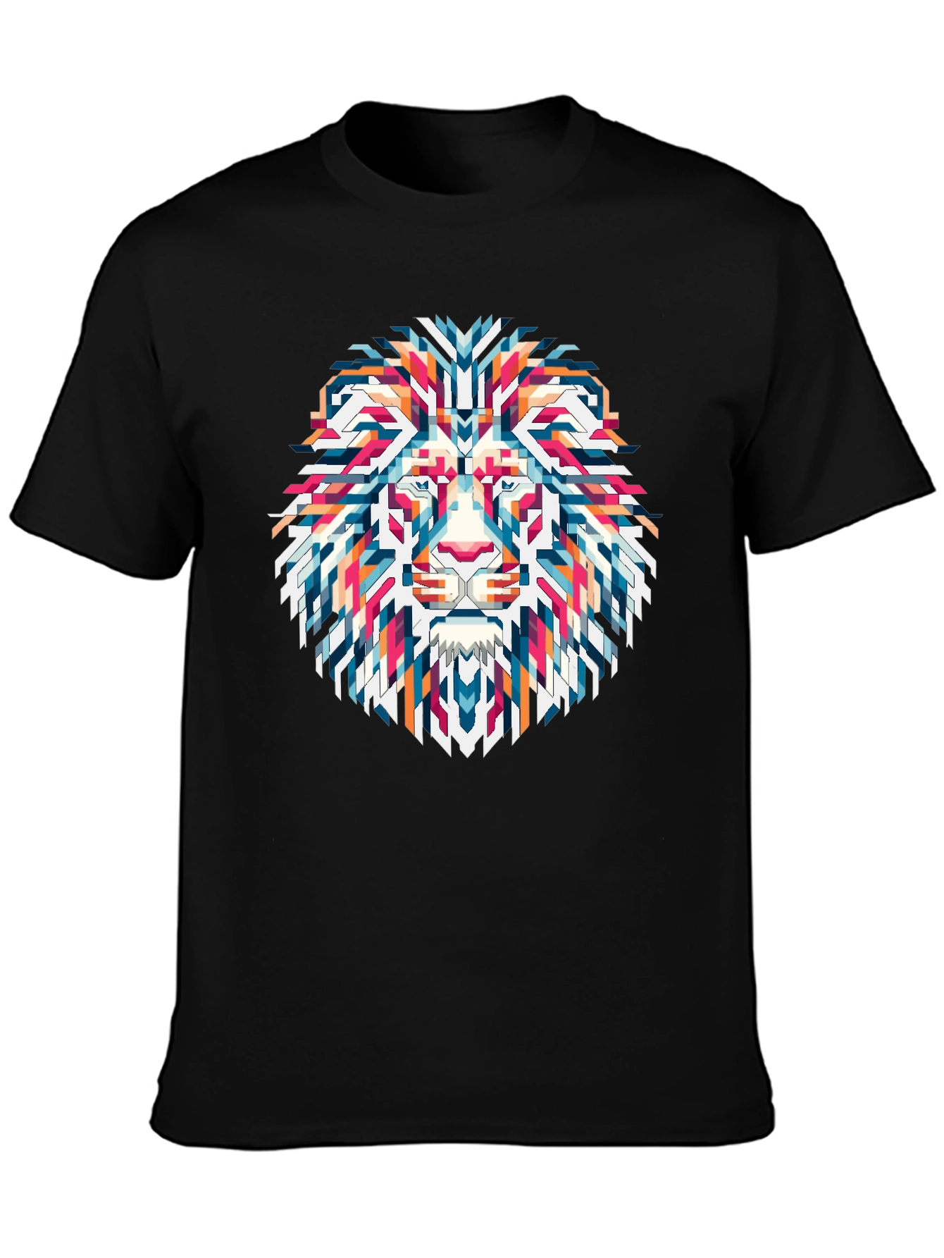 Geometric Lion Graphic Tee - Modern Streetwear