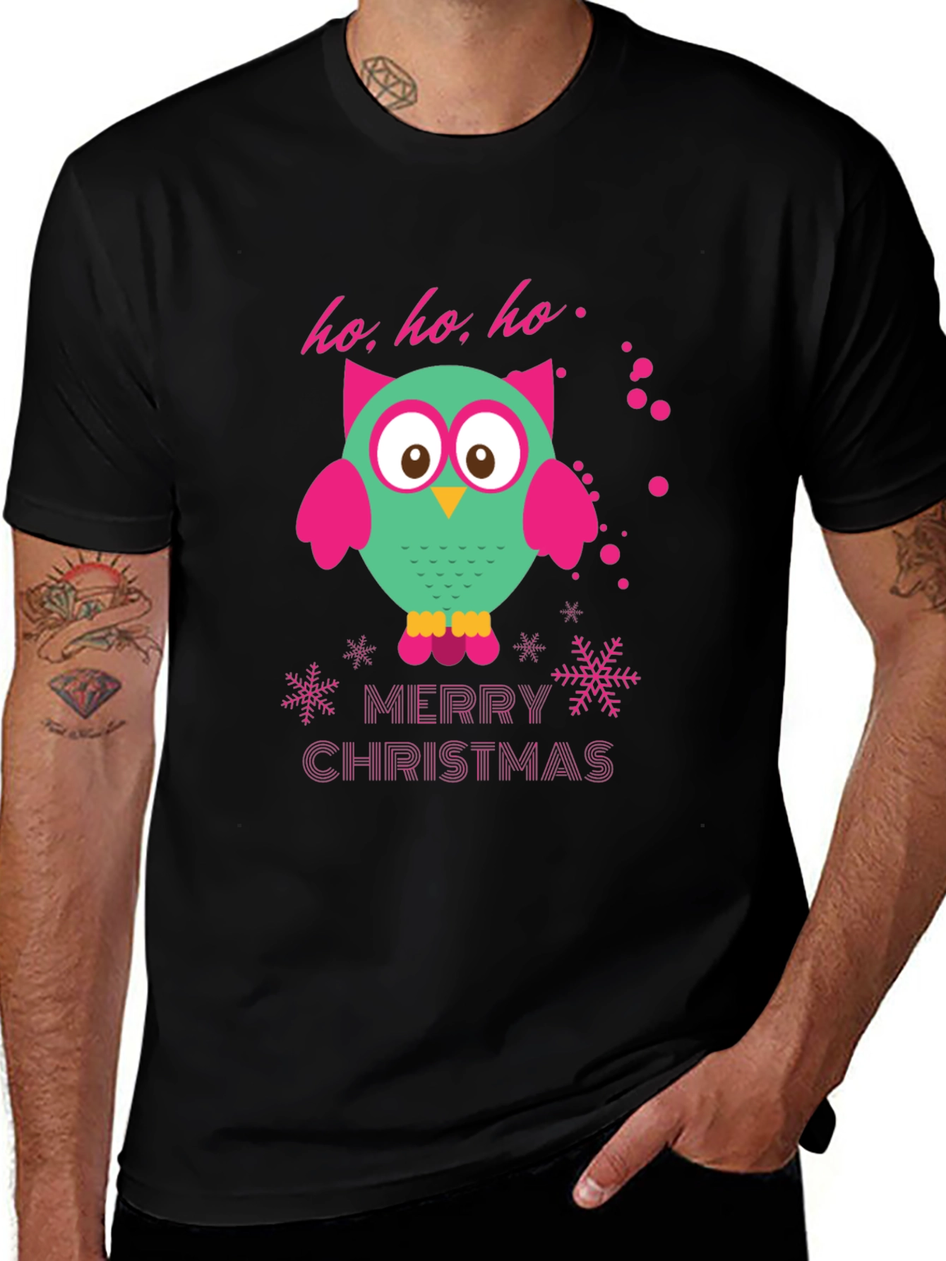 Festive Owl Merry Christmas T-Shirt