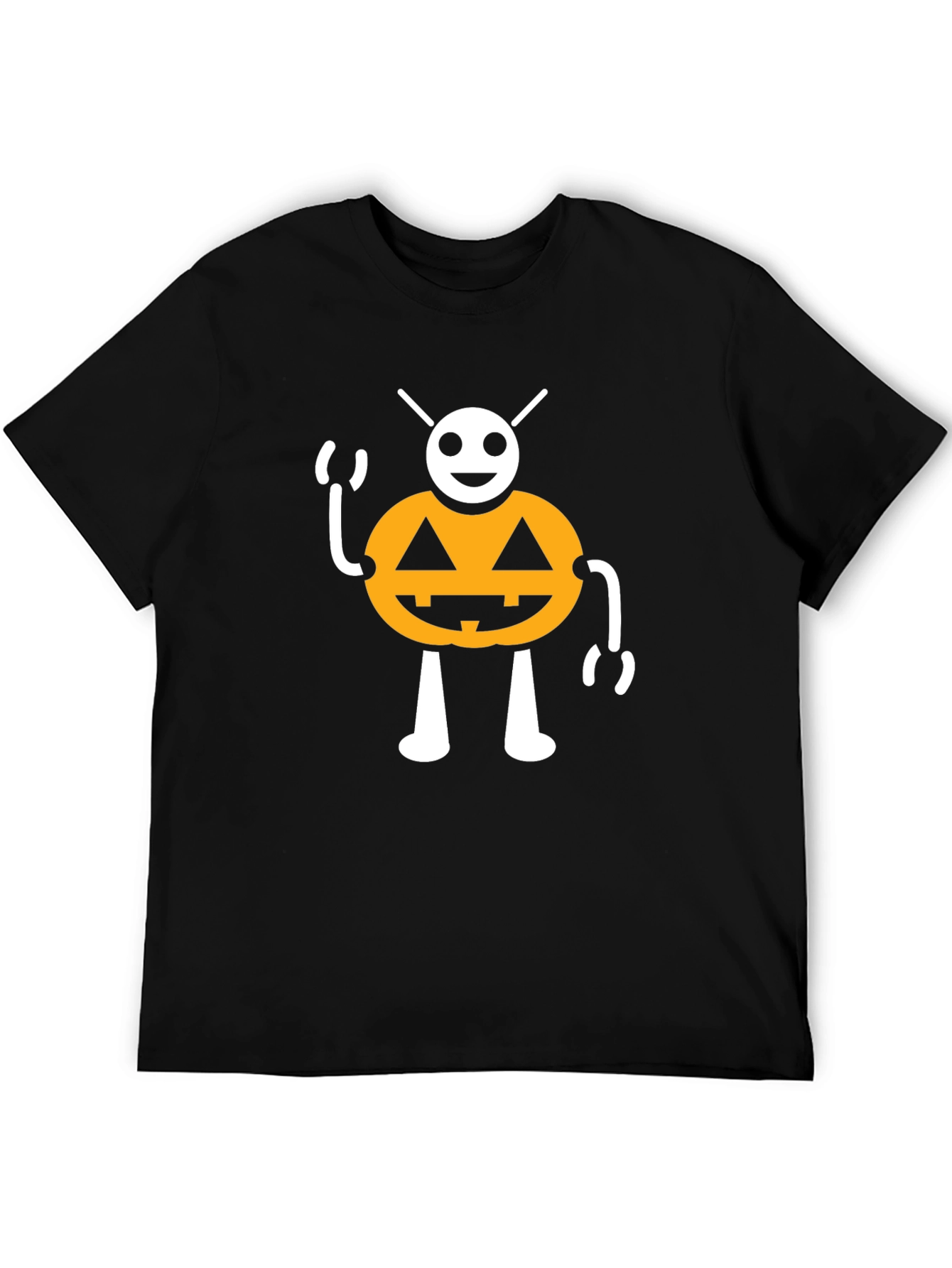 Halloween Pumpkin Character Black T-Shirt