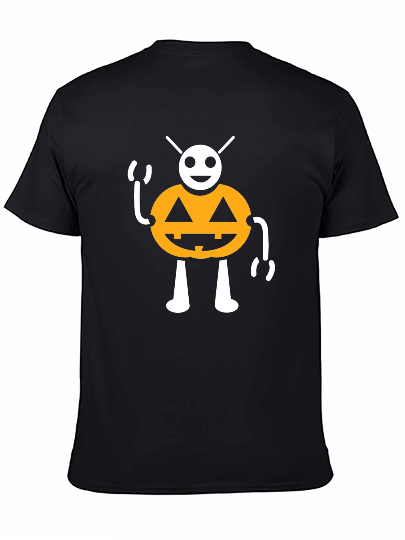 Halloween Pumpkin Character Black T-Shirt
