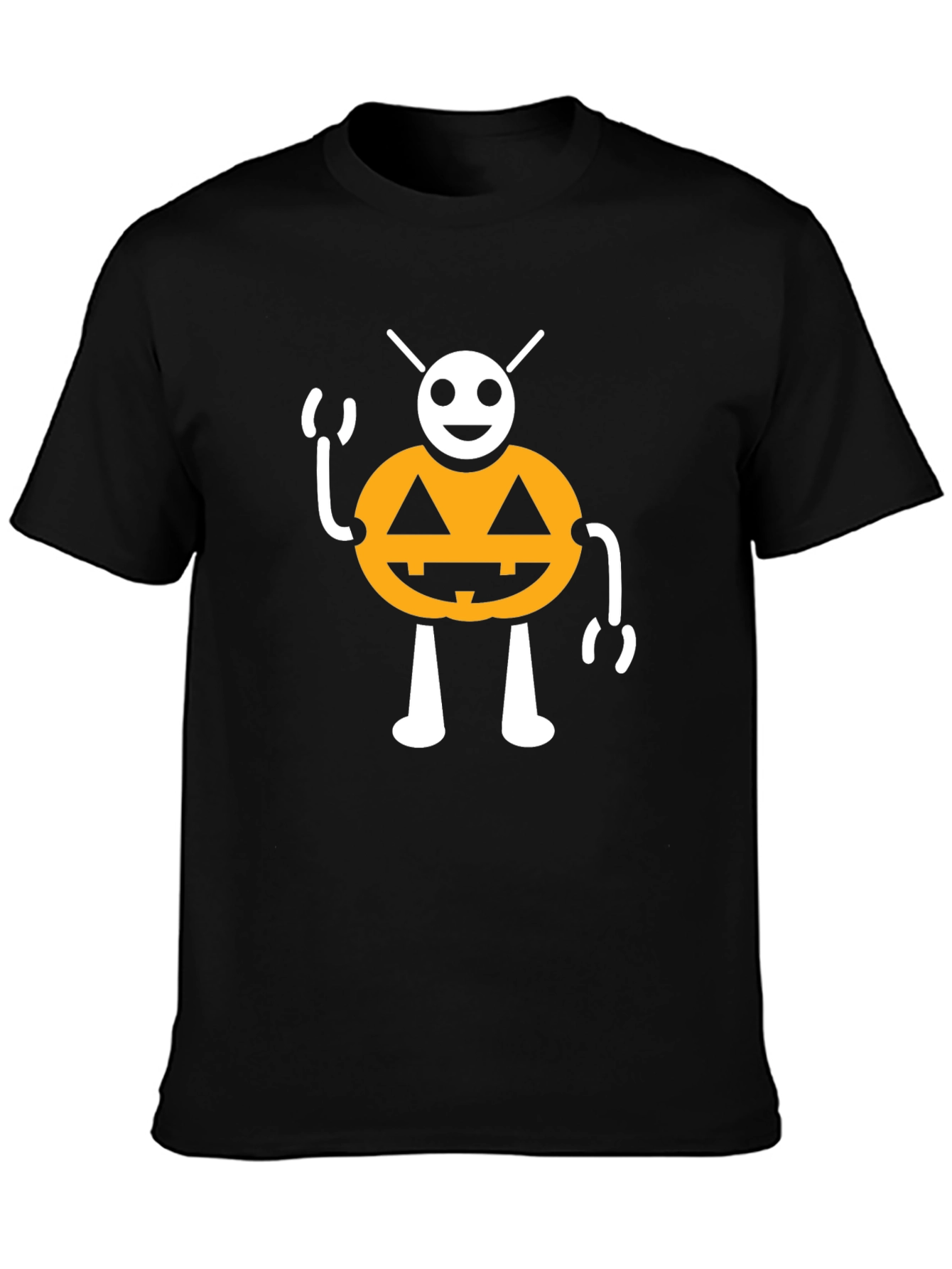 Halloween Pumpkin Character Black T-Shirt