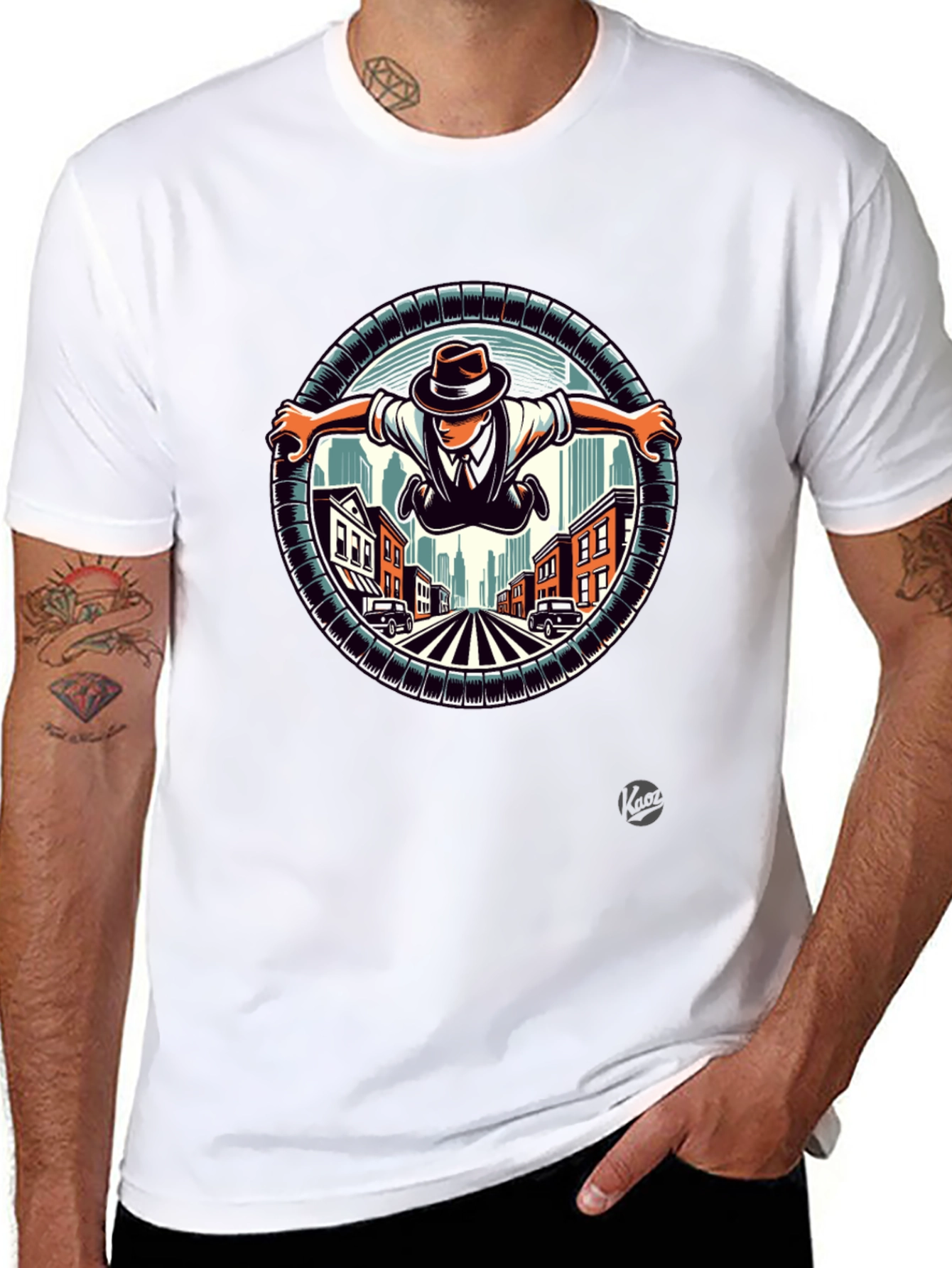 Urban Flyer Graphic Tee - Stylish Cityscape Design