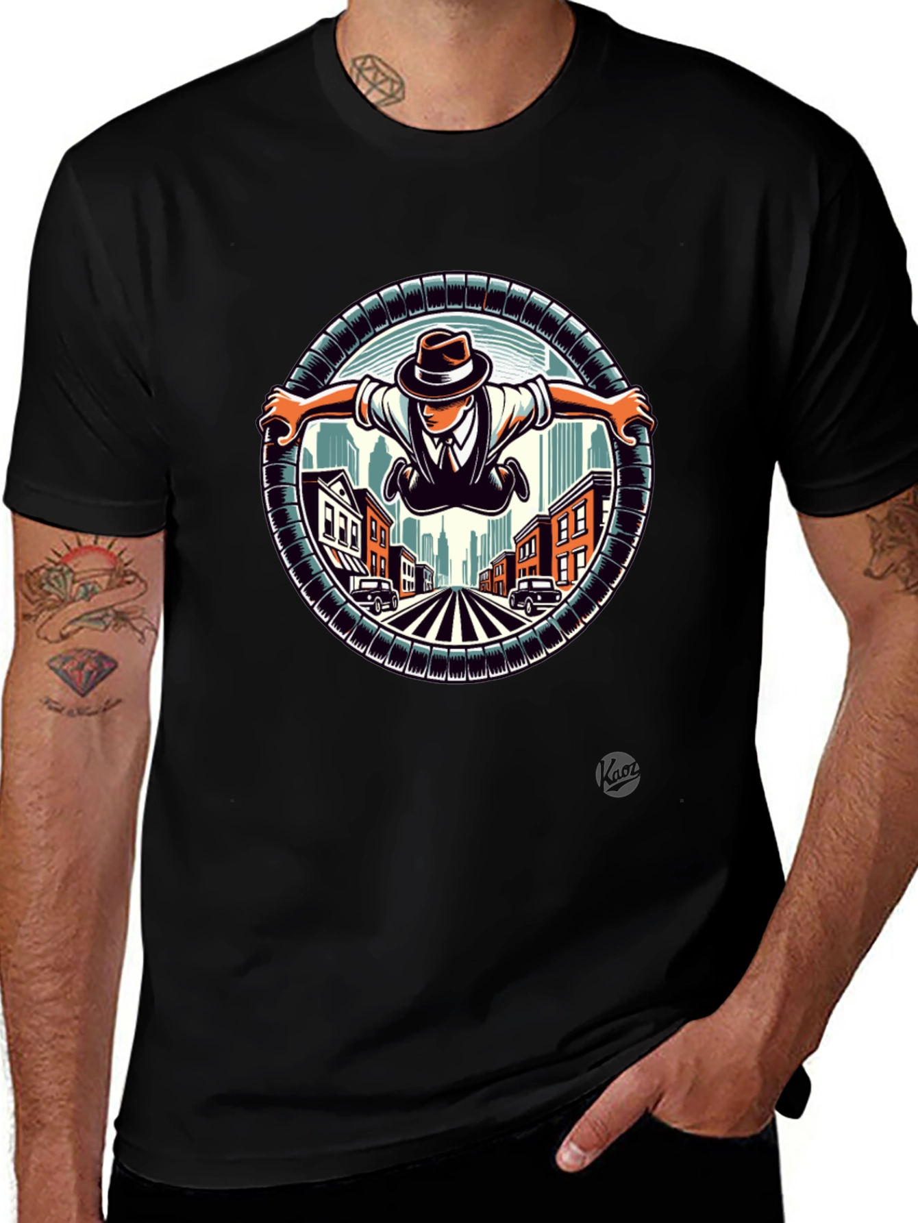 Urban Flyer Graphic Tee - Stylish Cityscape Design