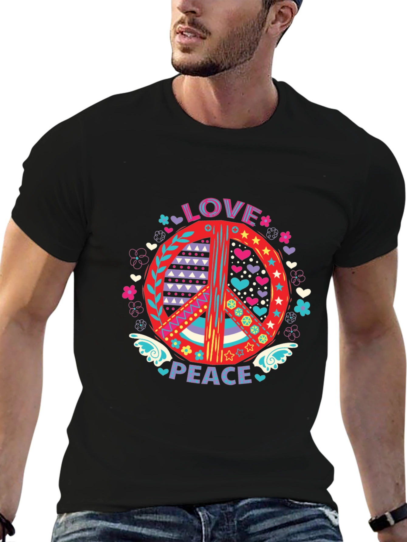 Love and Peace Graphic Tee - Groovy Style