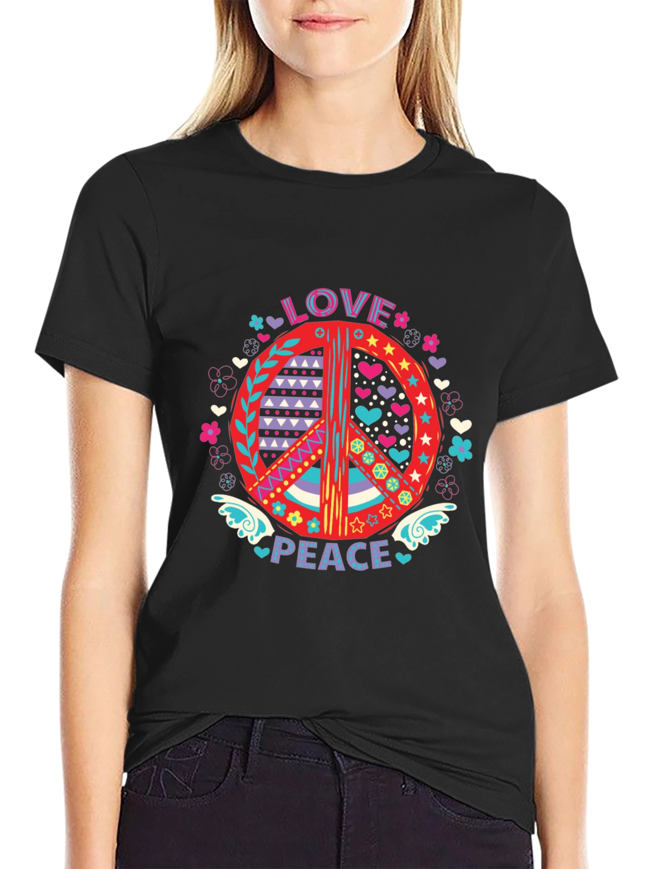 Love and Peace Graphic Tee - Groovy Style