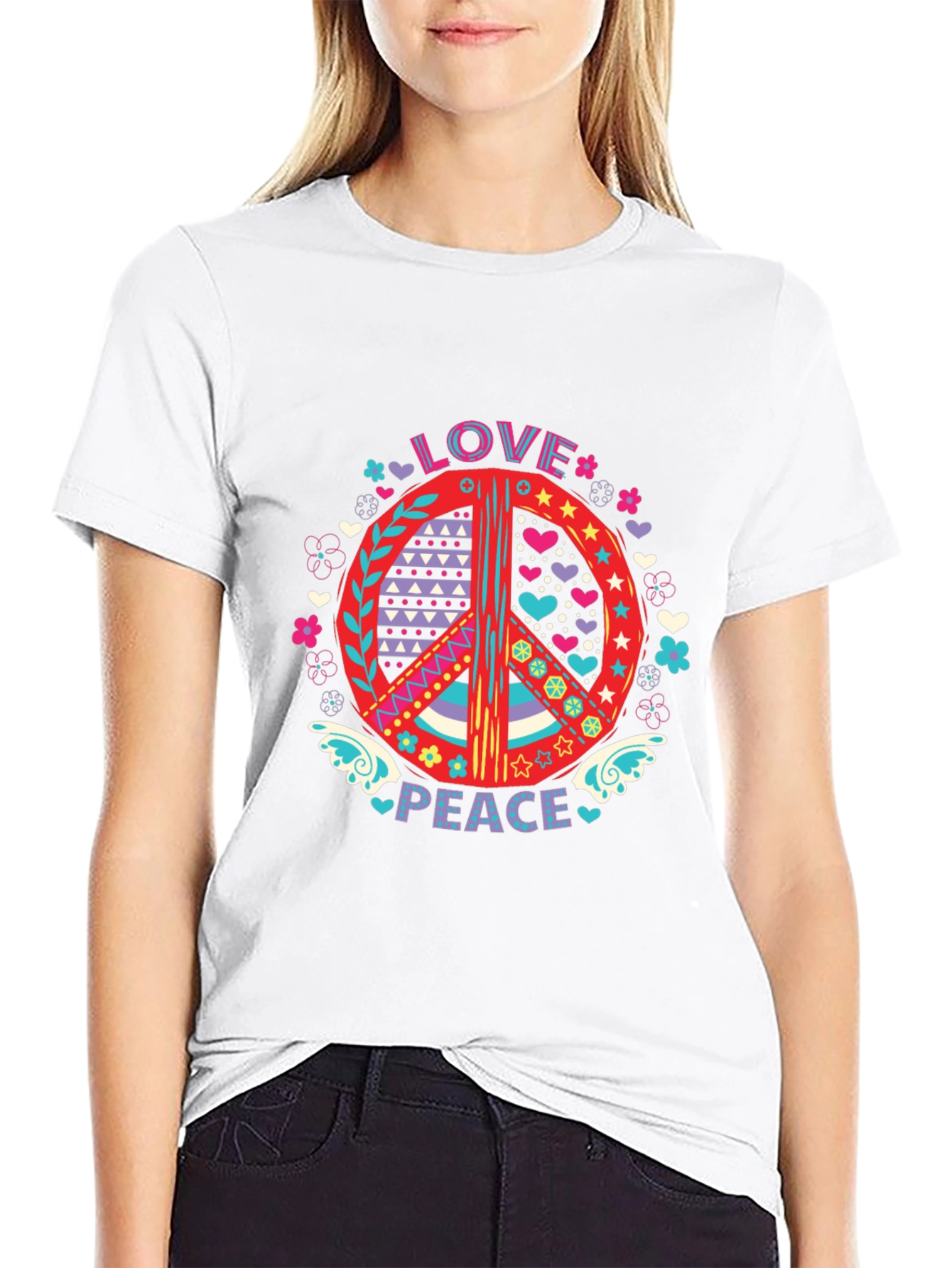 Love and Peace Graphic Tee - Groovy Style