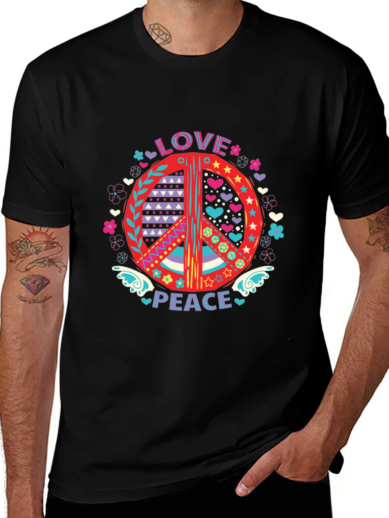 Love and Peace Graphic Tee - Groovy Style