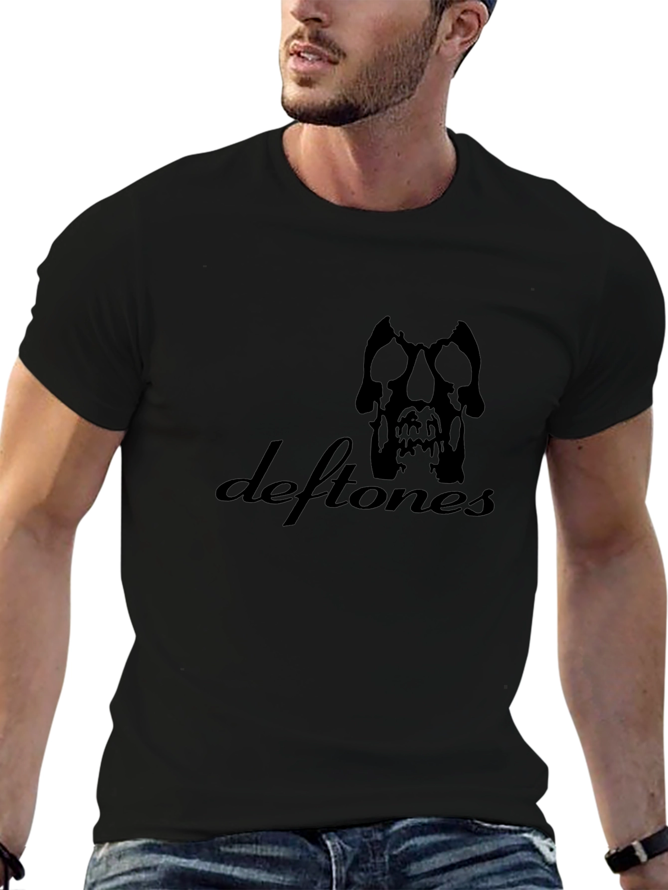 Deftones Band Skull Logo Black T-Shirt