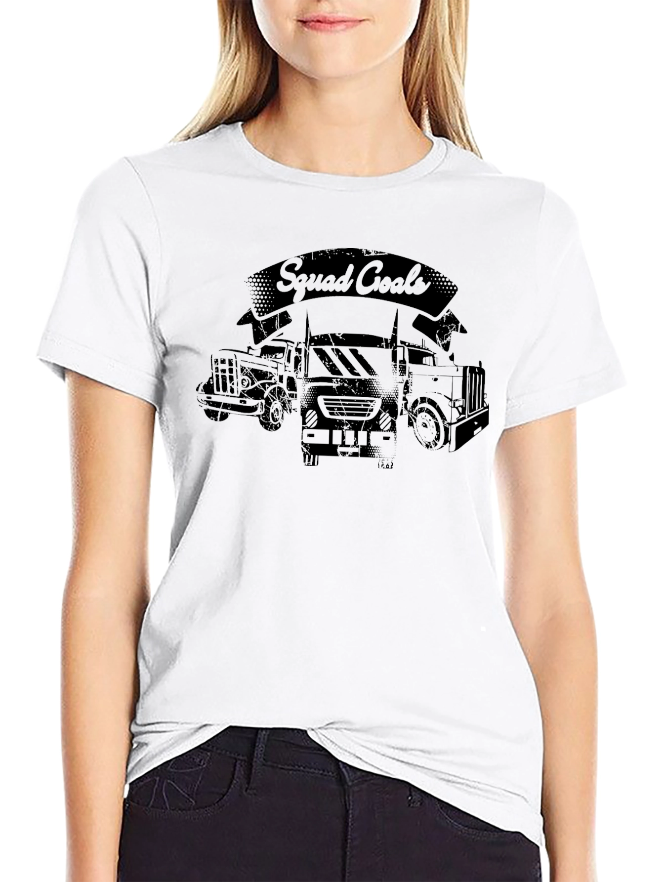 Squad Goals Trucker T-Shirt - Black