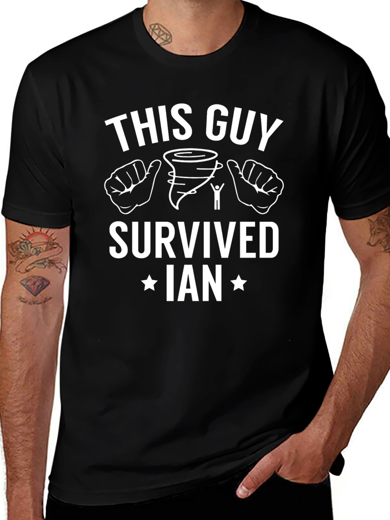 This Guy Survived Ian T-Shirt - Weather Resilient!