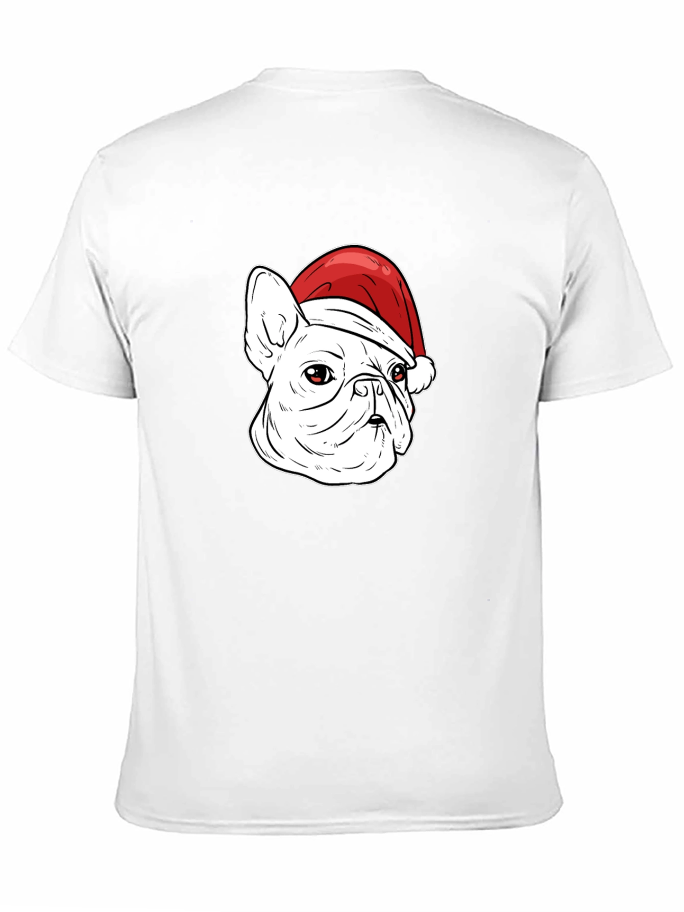 Bulldog Santa Hat Graphic Tee - Mens Black T-Shirt