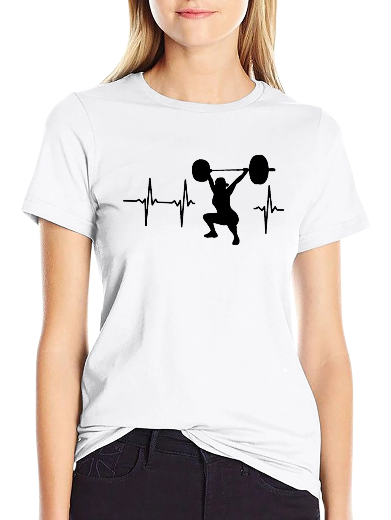 Weightlifting Heartbeat T-Shirt - Black