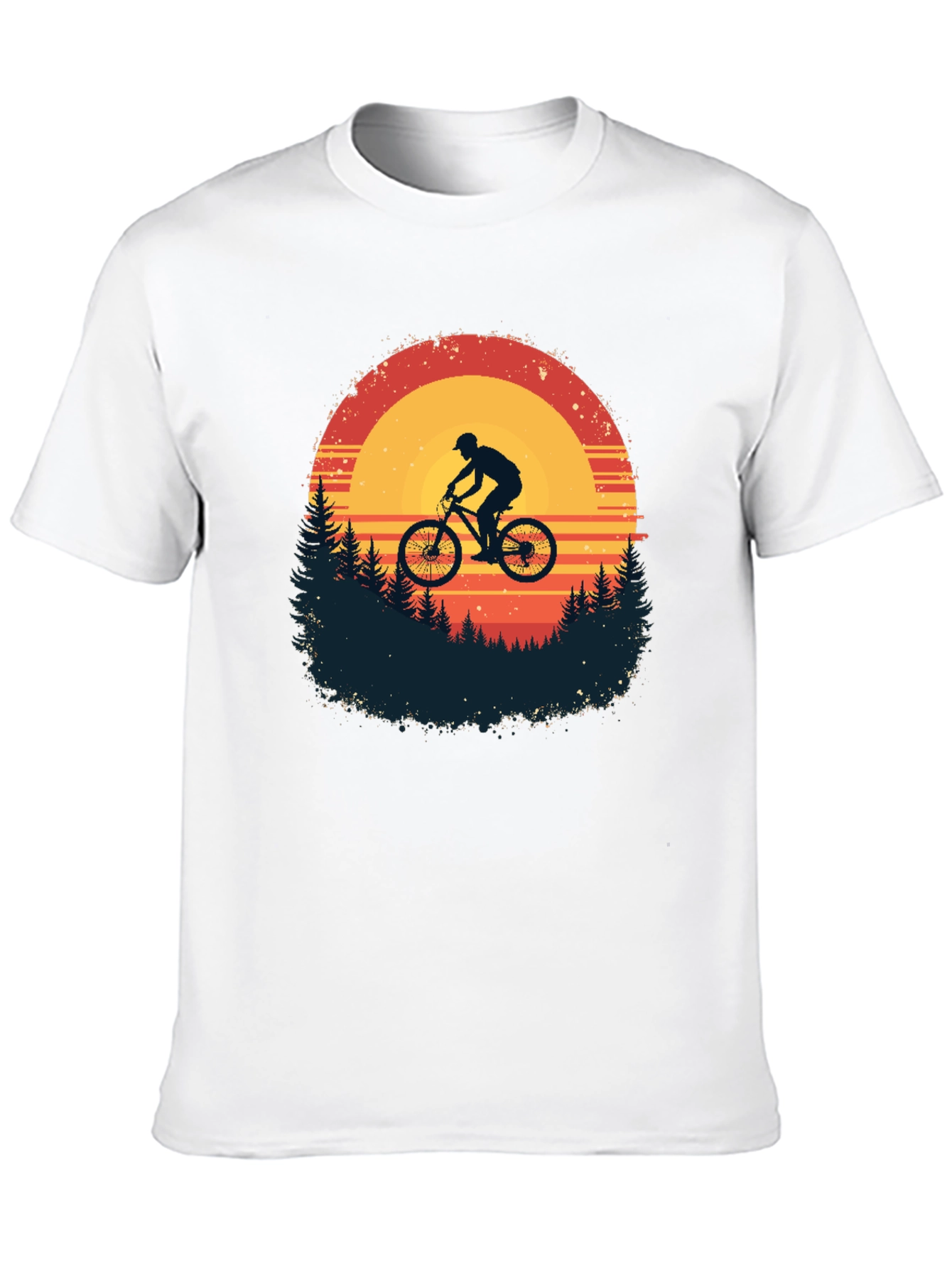 Mountain Biker Sunset Graphic Tee