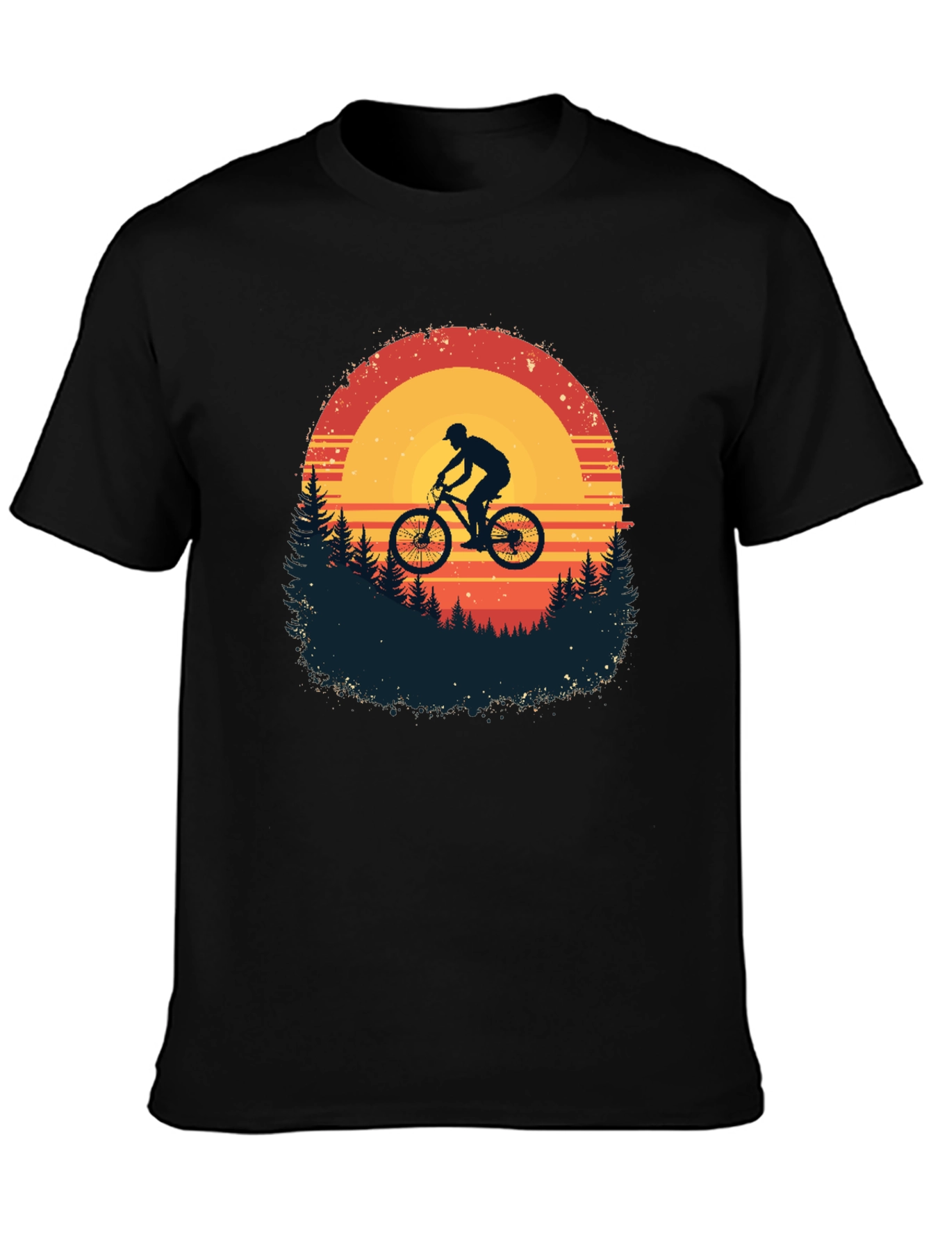 Mountain Biker Sunset Graphic Tee