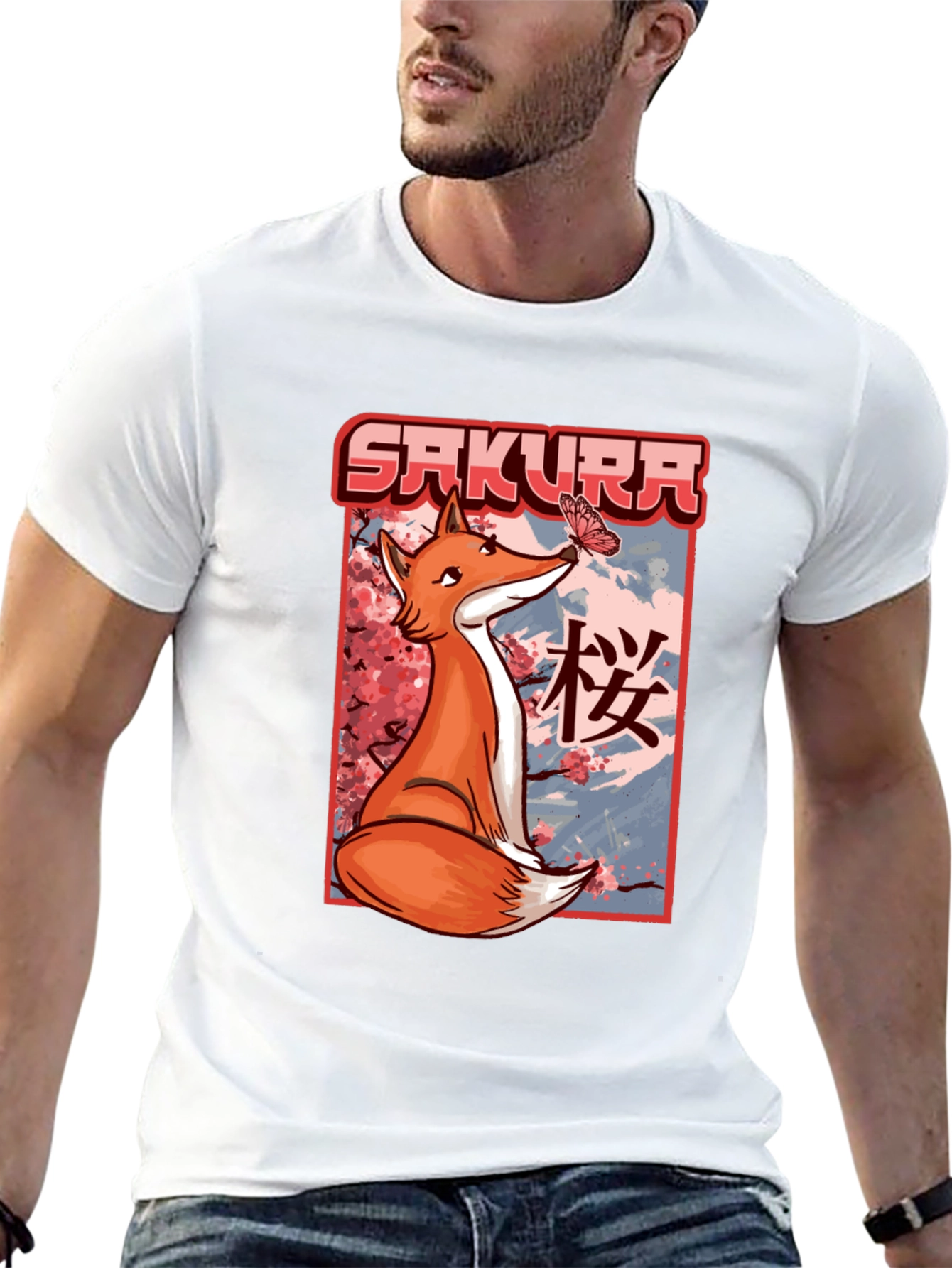 Sakura Fox T-Shirt - Anime Style Graphic Tee