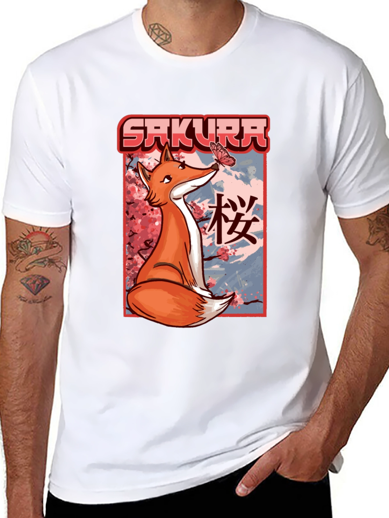 Sakura Fox T-Shirt - Anime Style Graphic Tee
