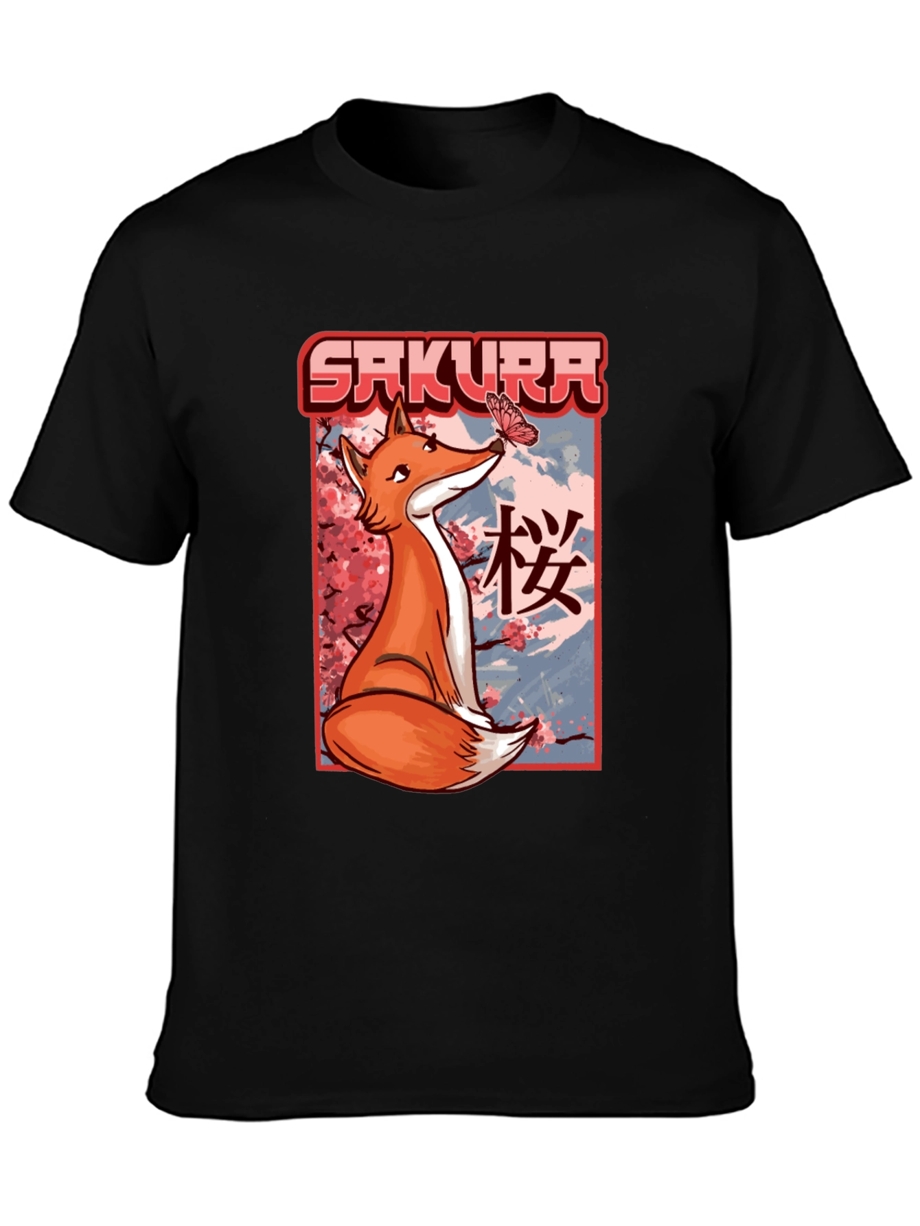 Sakura Fox T-Shirt - Anime Style Graphic Tee