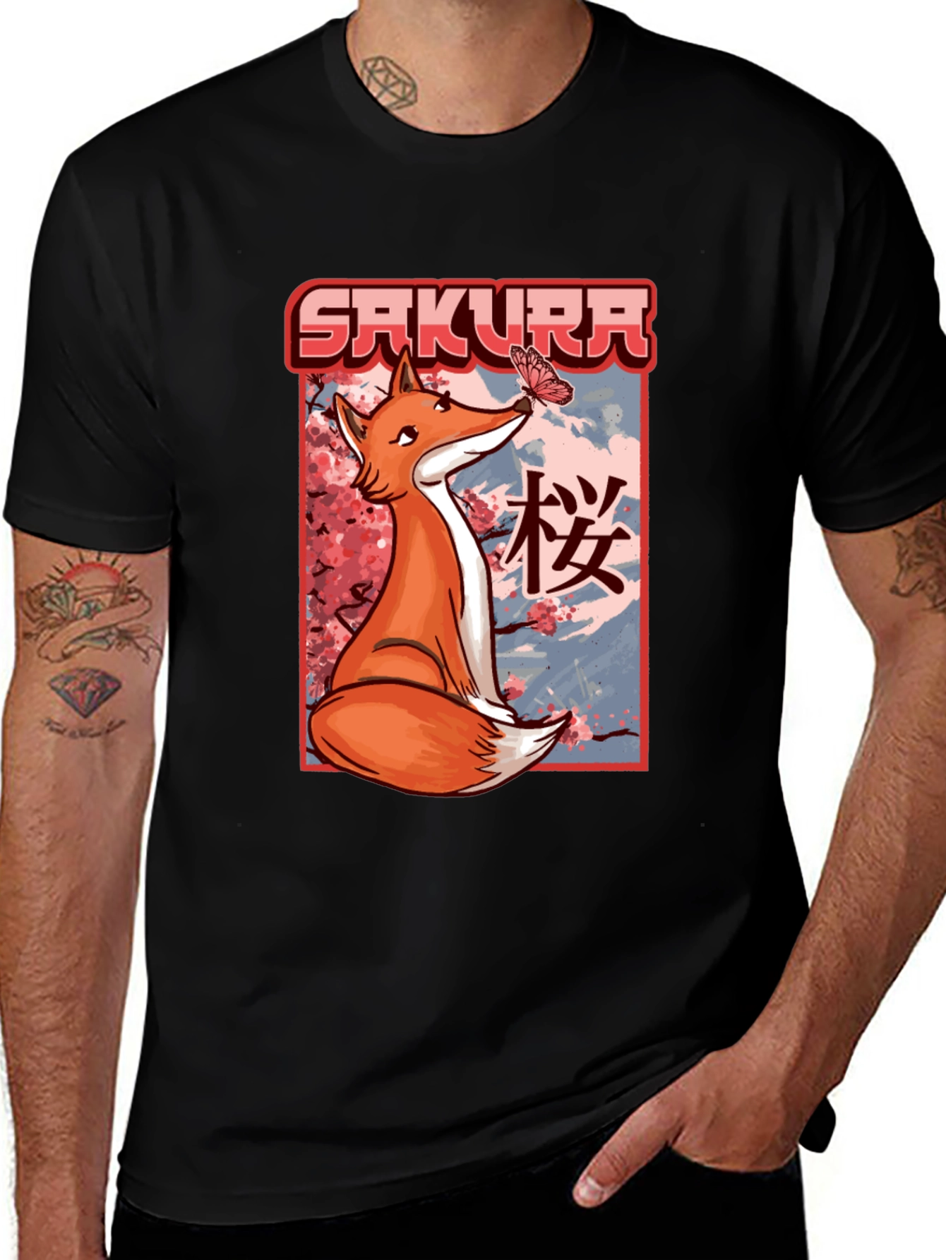 Sakura Fox T-Shirt - Anime Style Graphic Tee