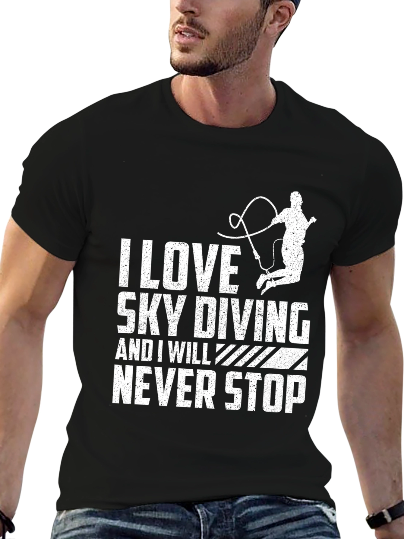 I Love Sky Diving T-Shirt Black