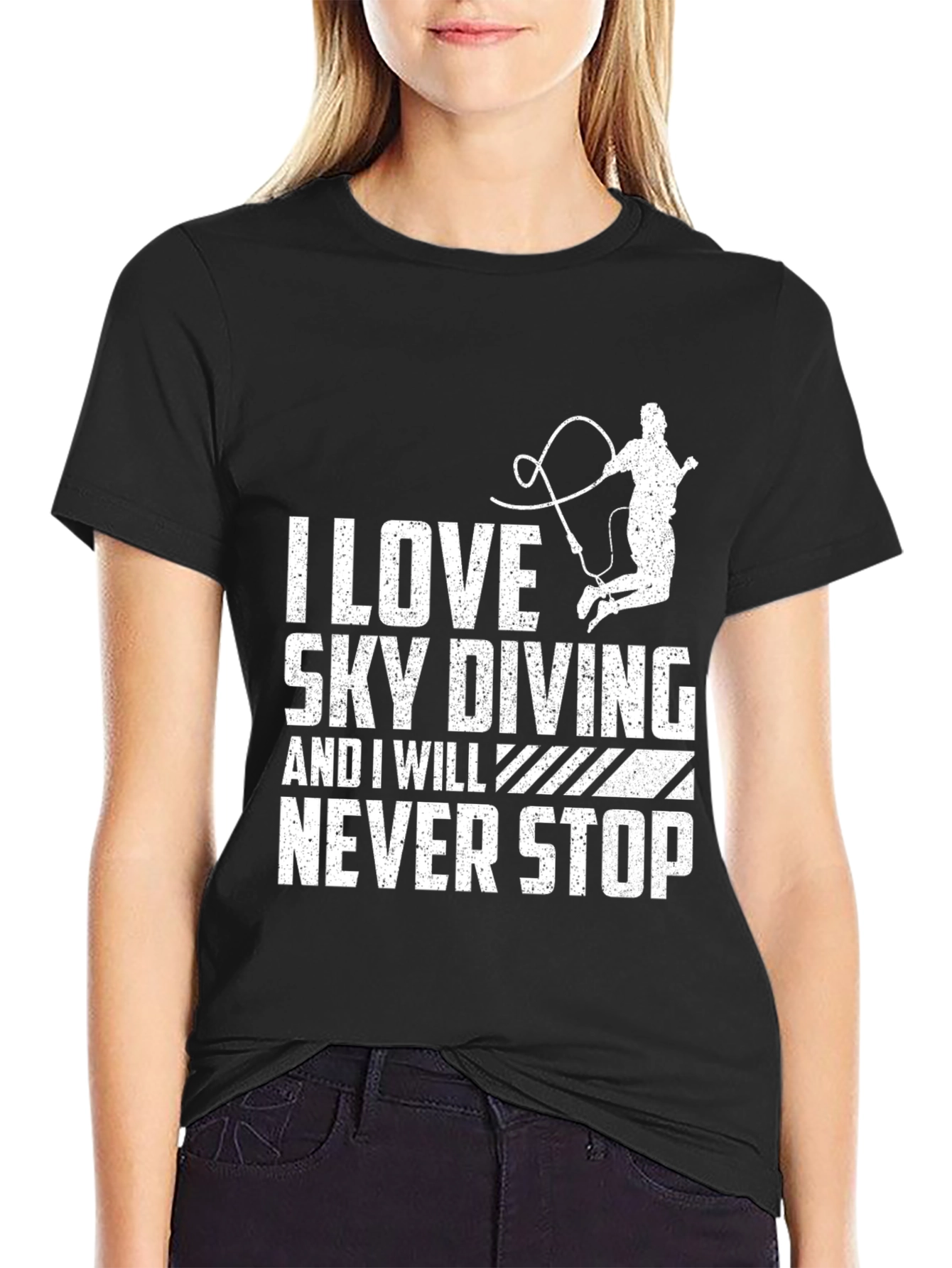 I Love Sky Diving T-Shirt Black