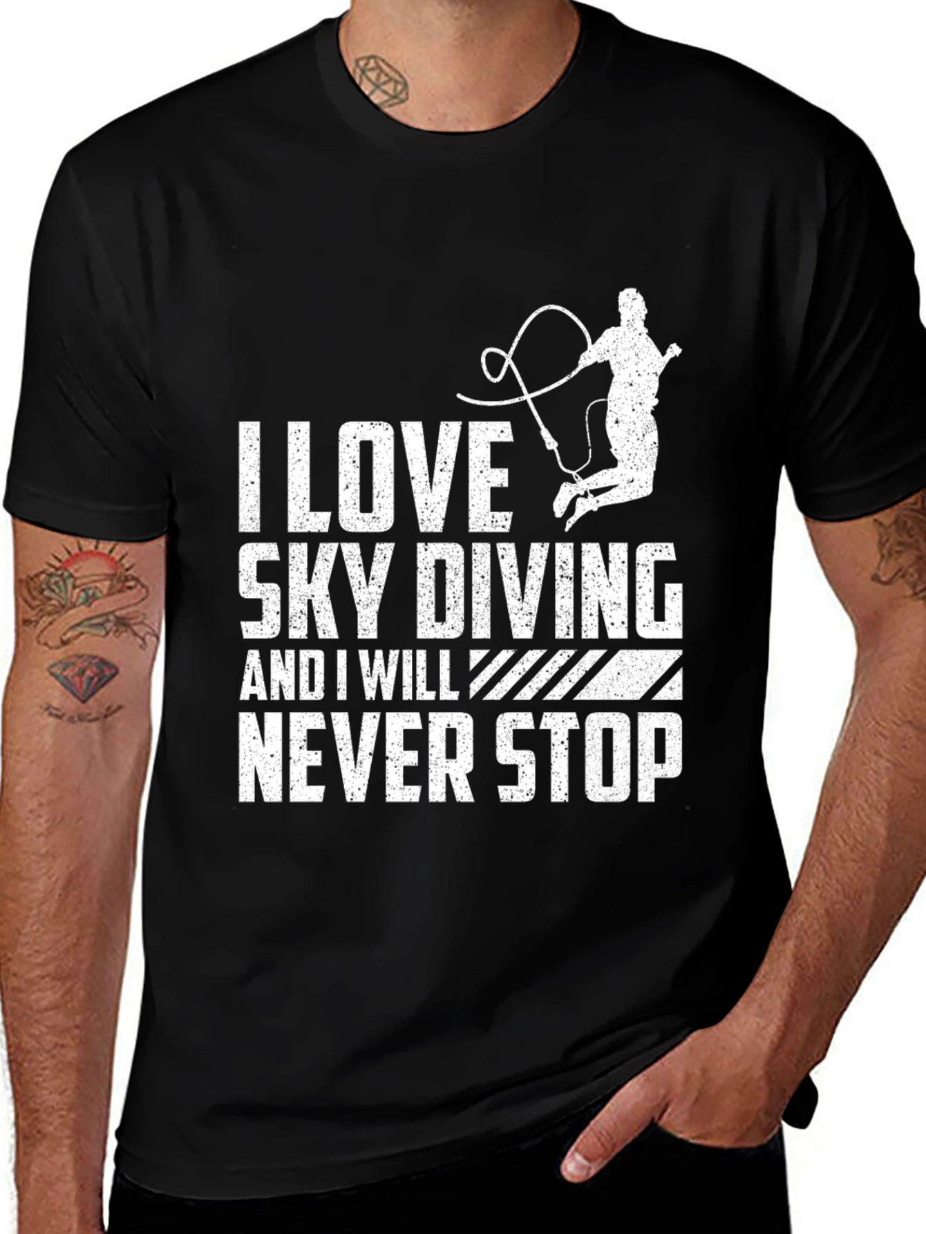 I Love Sky Diving T-Shirt Black