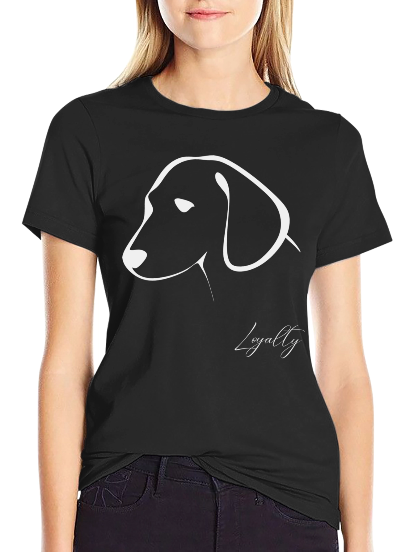 Loyalty Dog Silhouette Graphic Tee - Mens Black T-Shirt
