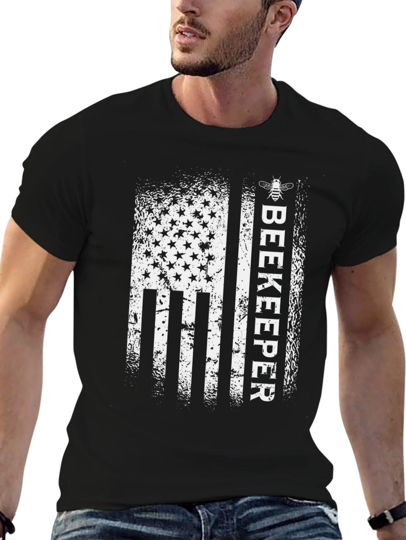 Beekeeper USA Flag Graphic Tee - Black