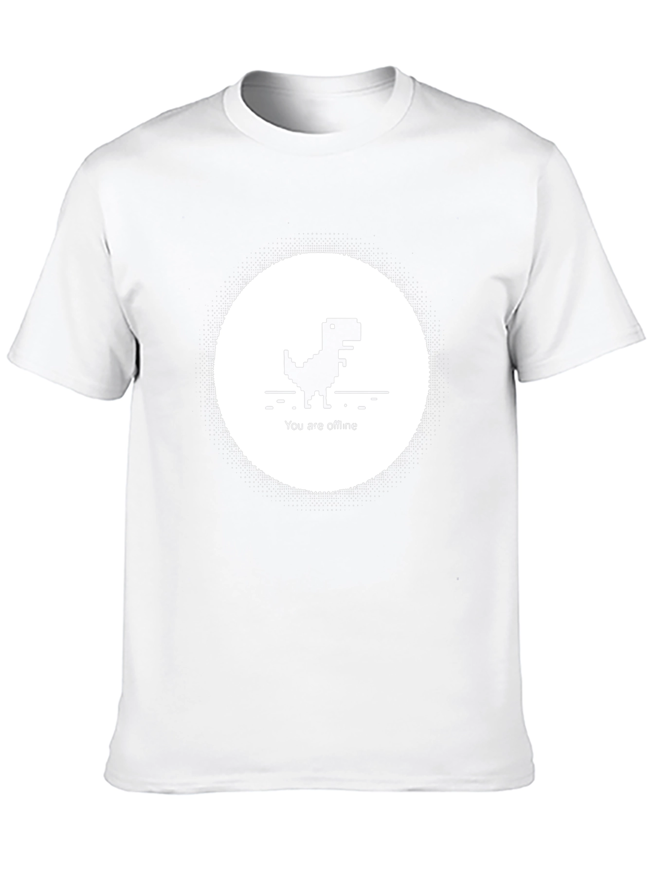 Pixel Dinosaur Offline Mode T-Shirt - Black Cotton Tee