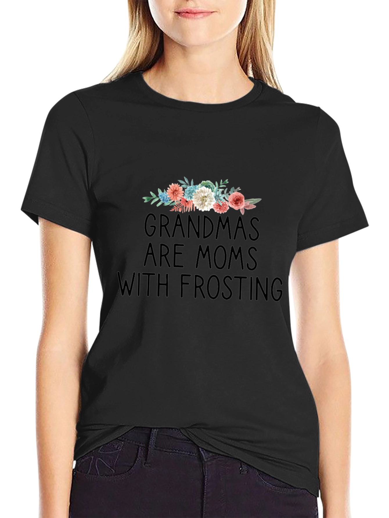 Grandmas Are Moms With Frosting Graphic Tee
