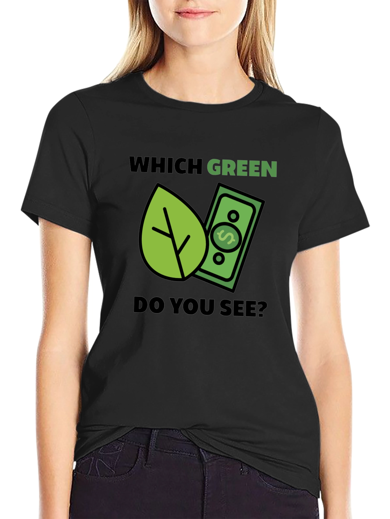 Which Green? T-Shirt - Eco & Money Design Tee