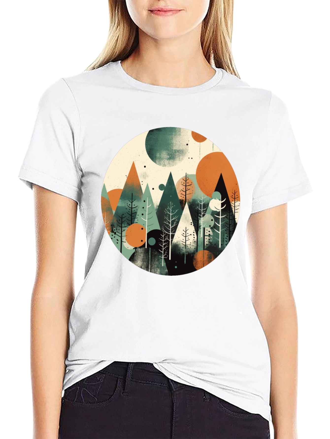 Abstract Mountain Forest Graphic Tee