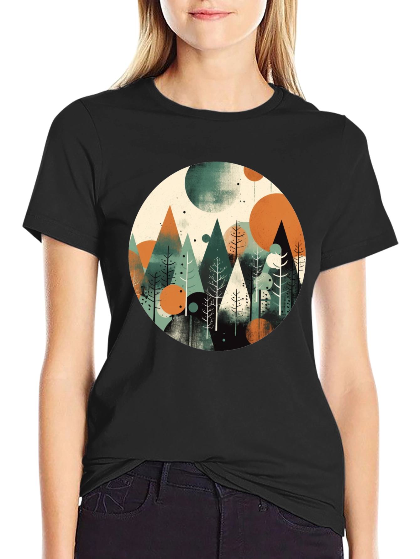 Abstract Mountain Forest Graphic Tee