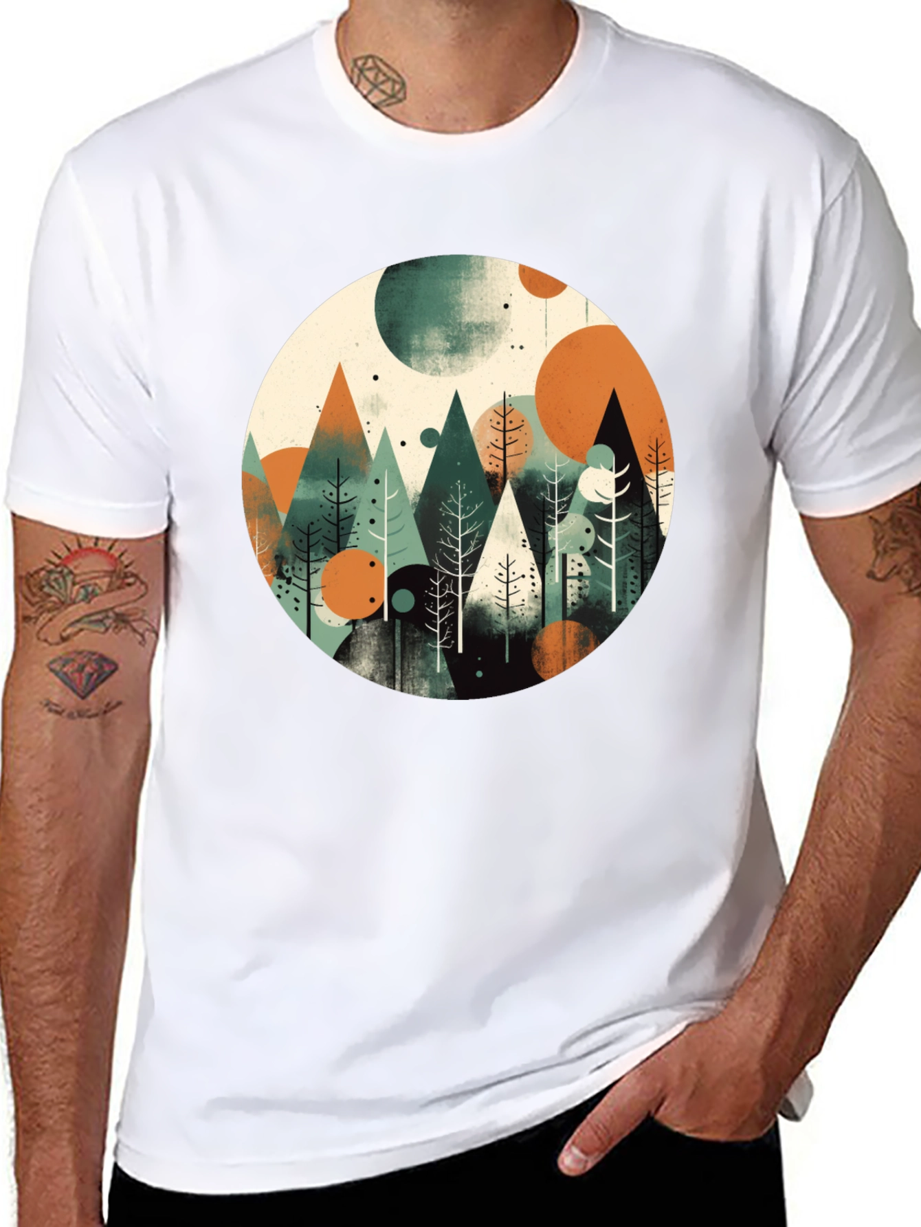 Abstract Mountain Forest Graphic Tee