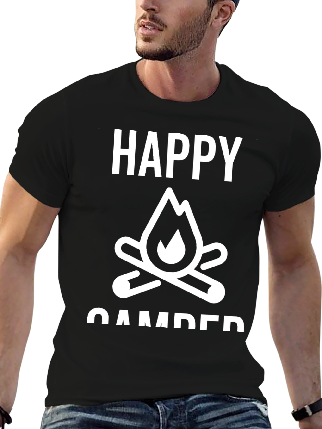 Happy Camper Graphic Tee - Camping Adventure Shirt