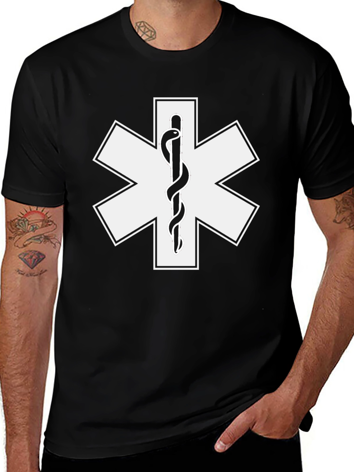Star of Life Snake Symbol T-Shirt