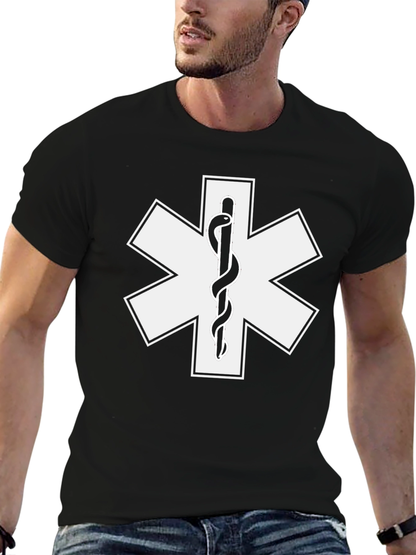Star of Life Snake Symbol T-Shirt