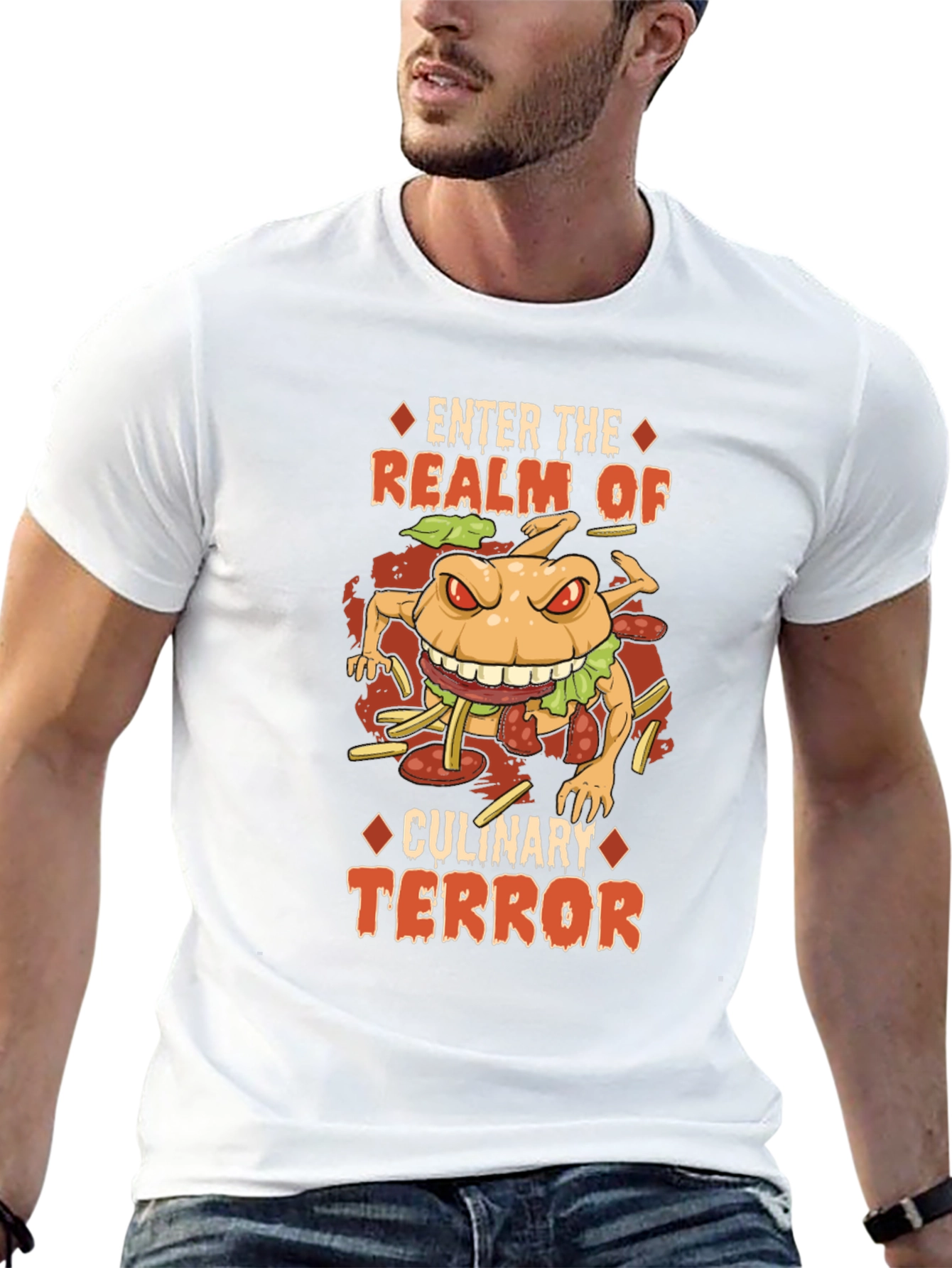 Culinary Terror Burger Graphic T-Shirt - Black