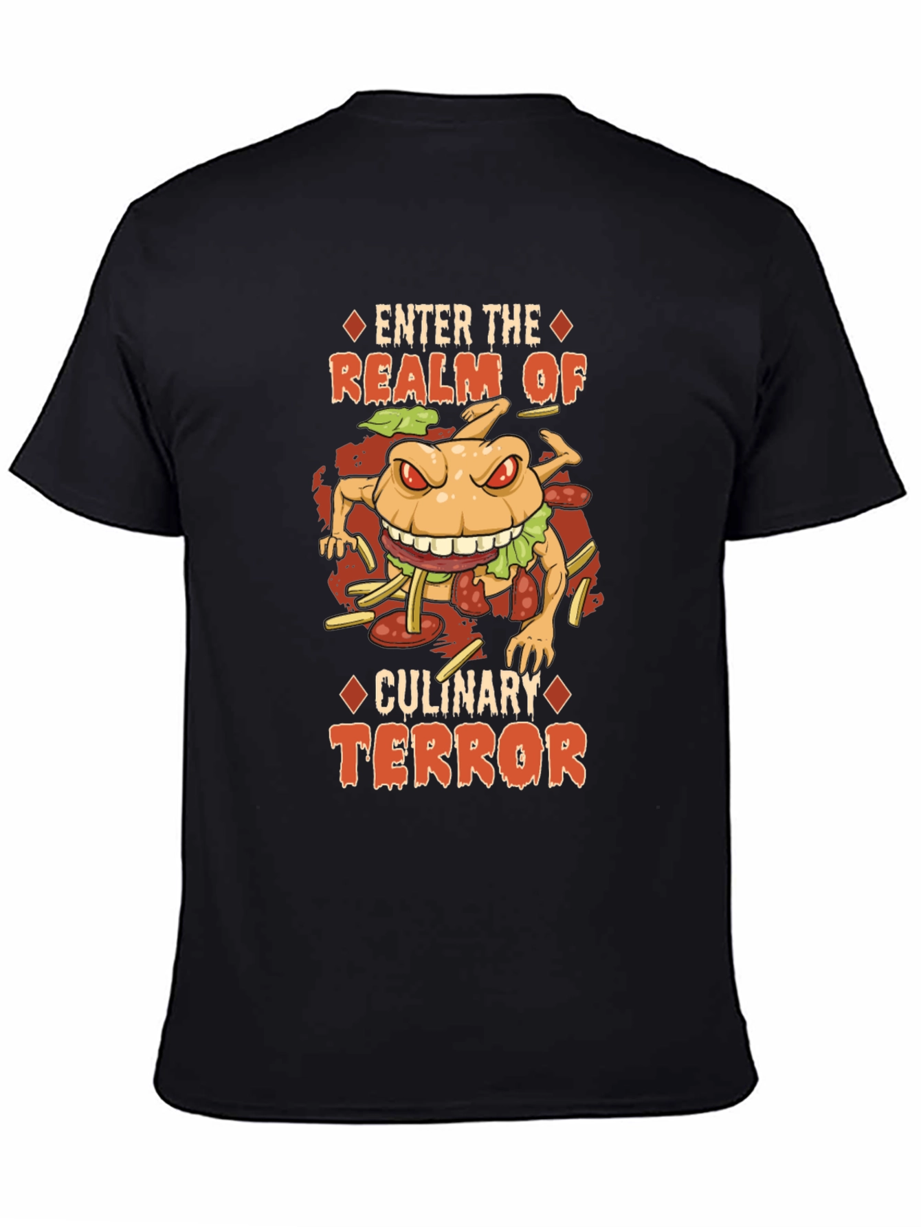 Culinary Terror Burger Graphic T-Shirt - Black