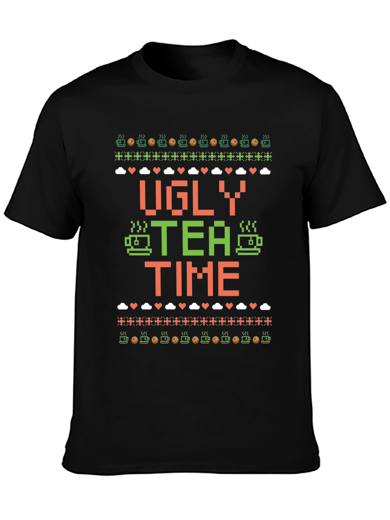 Ugly Tea Time Graphic T-Shirt - Funny Holiday Tee