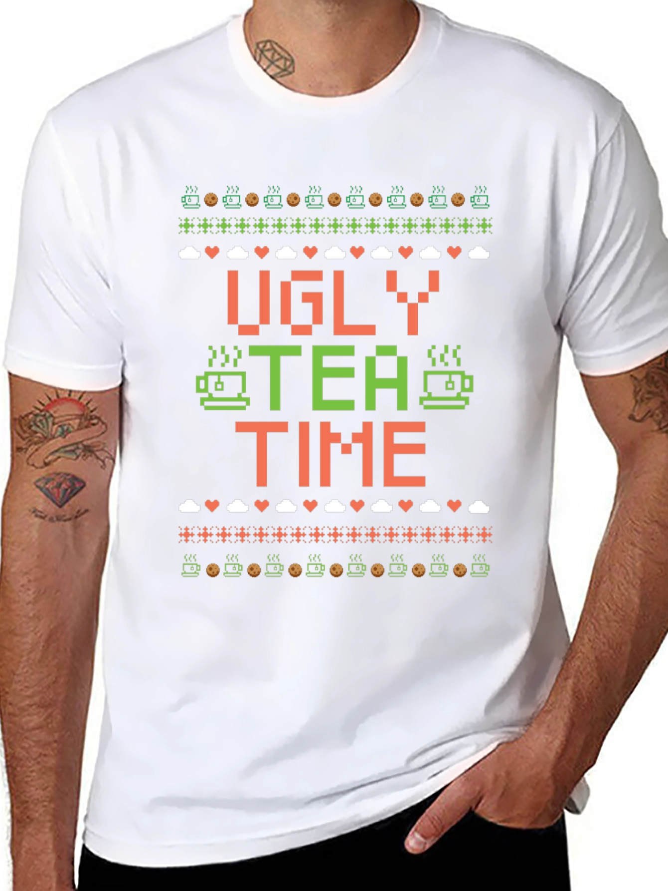 Ugly Tea Time Graphic T-Shirt - Funny Holiday Tee