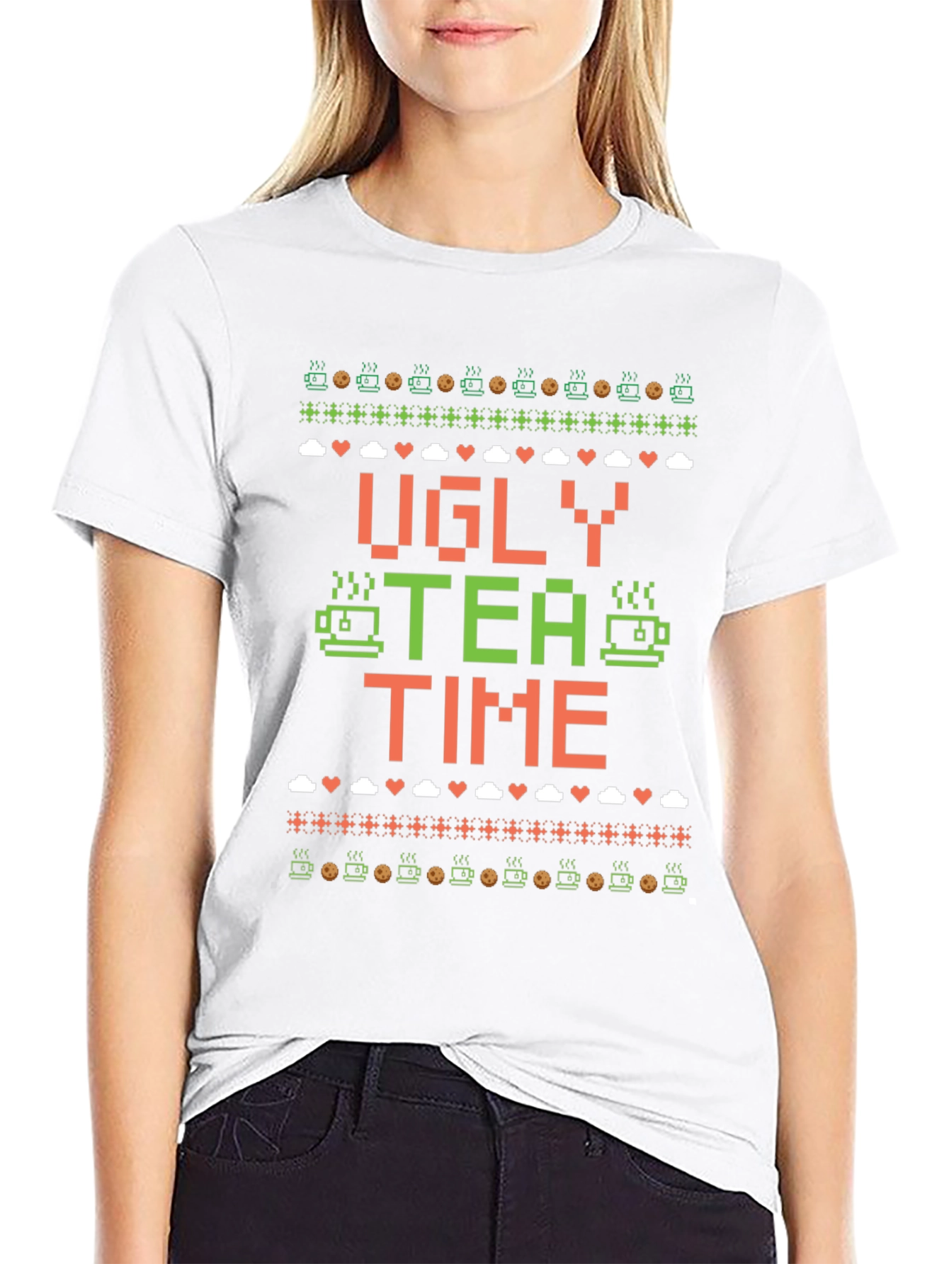 Ugly Tea Time Graphic T-Shirt - Funny Holiday Tee