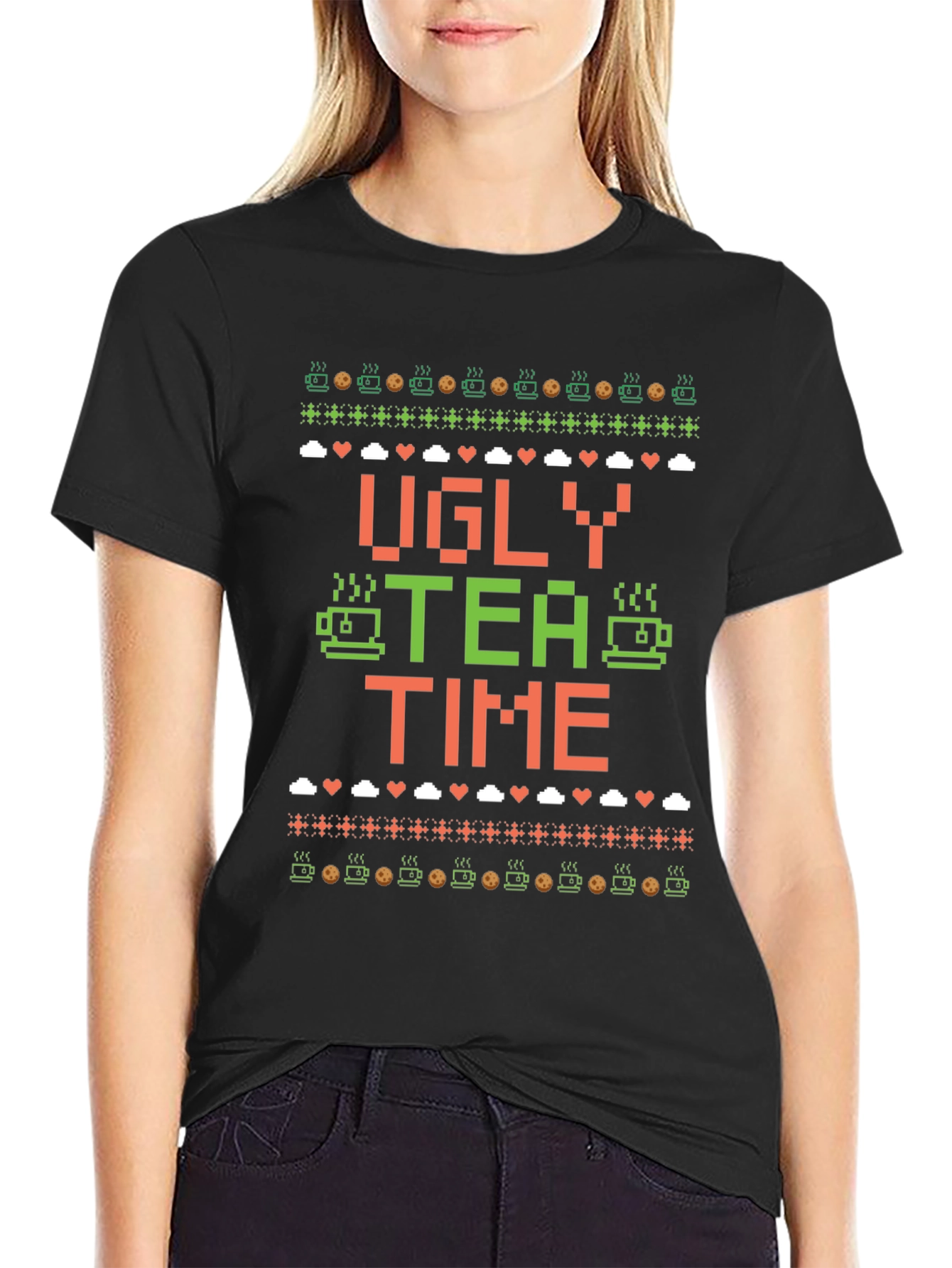 Ugly Tea Time Graphic T-Shirt - Funny Holiday Tee